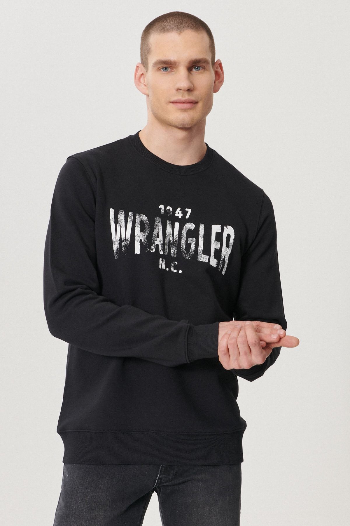 Wrangler Regular Fit Normal Kesim %100 Pamuk Logolu Sıfır Yaka Spor Sweatshirt