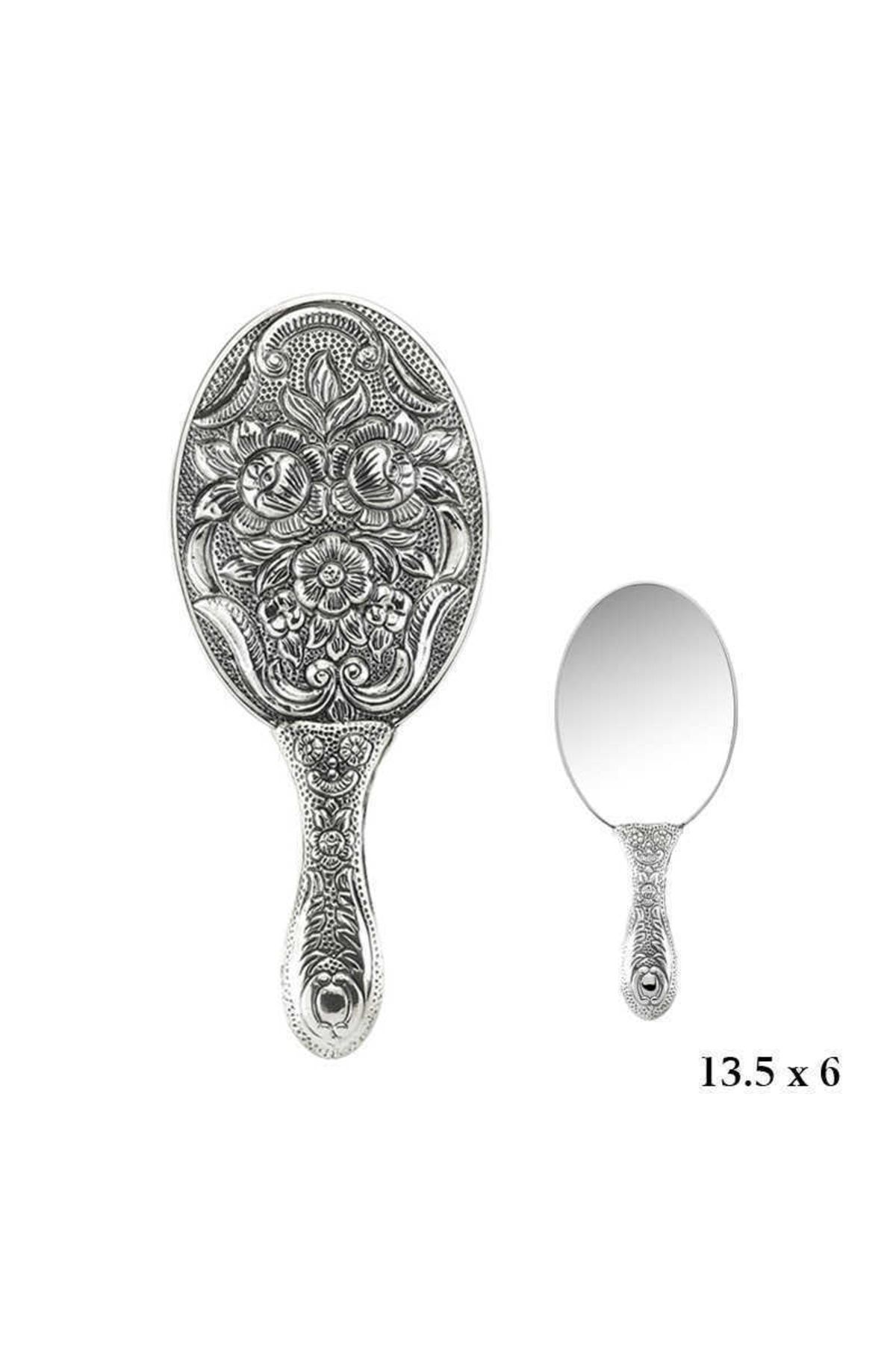 Gumush - Manolya Motifli Gümüş El Aynası