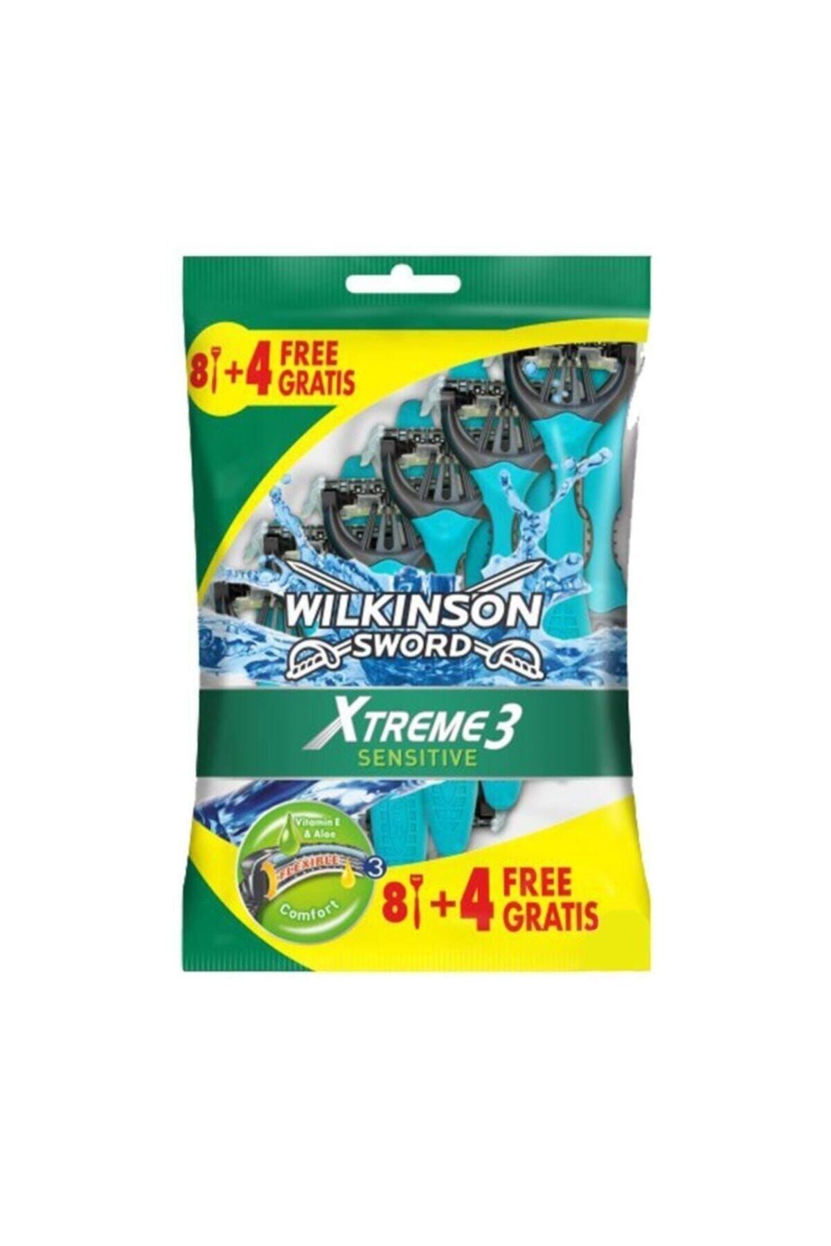 Wilkinson Sword Xtreme 3 Sensitive 8+4 Üç Bıçaklı Kullan At Tıraş Bıçağı