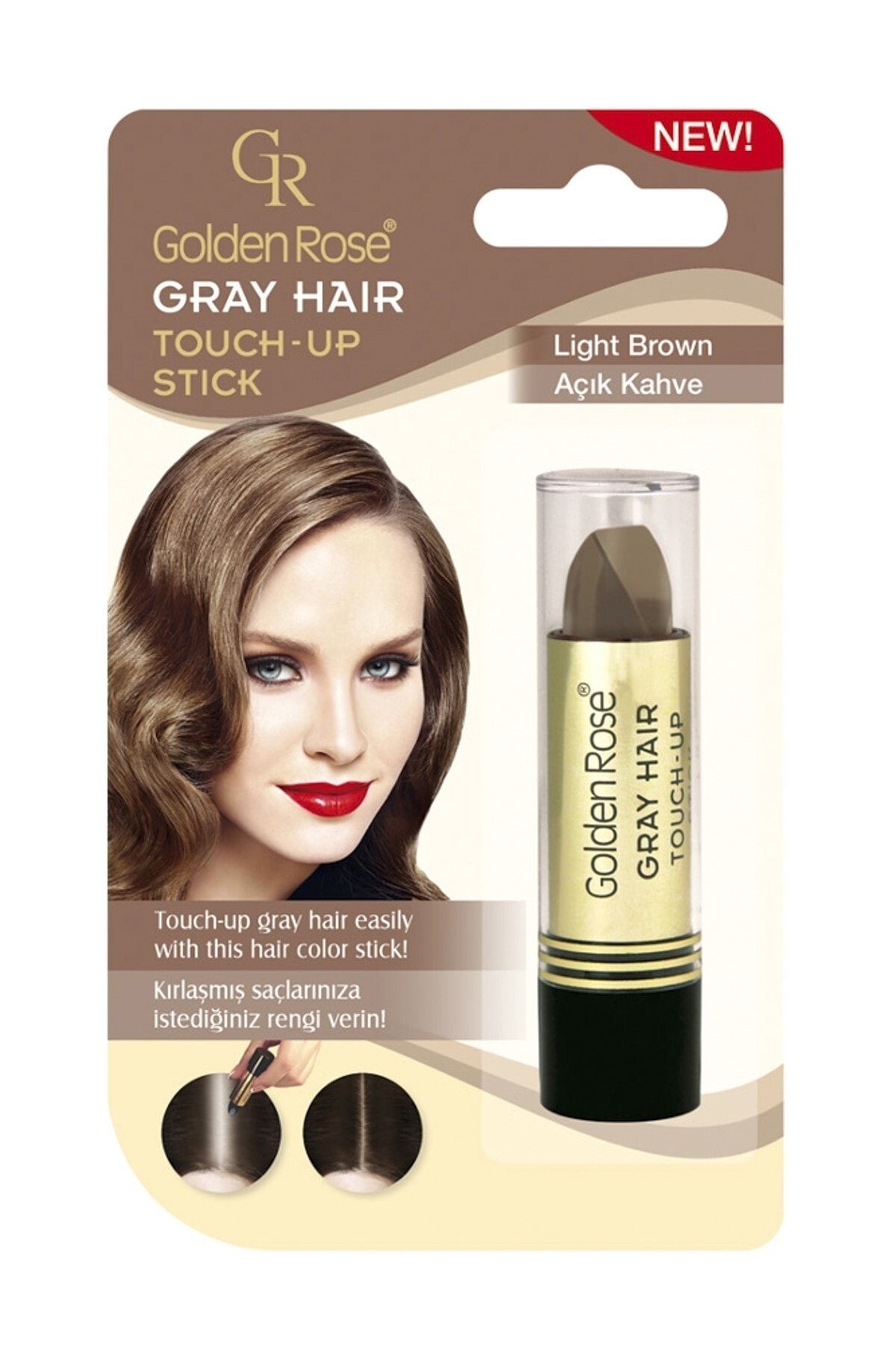 Golden Rose Saç Beyazlarını Kapatan Stick Açık Kahverengi - Grey Hair Touch-up Stick