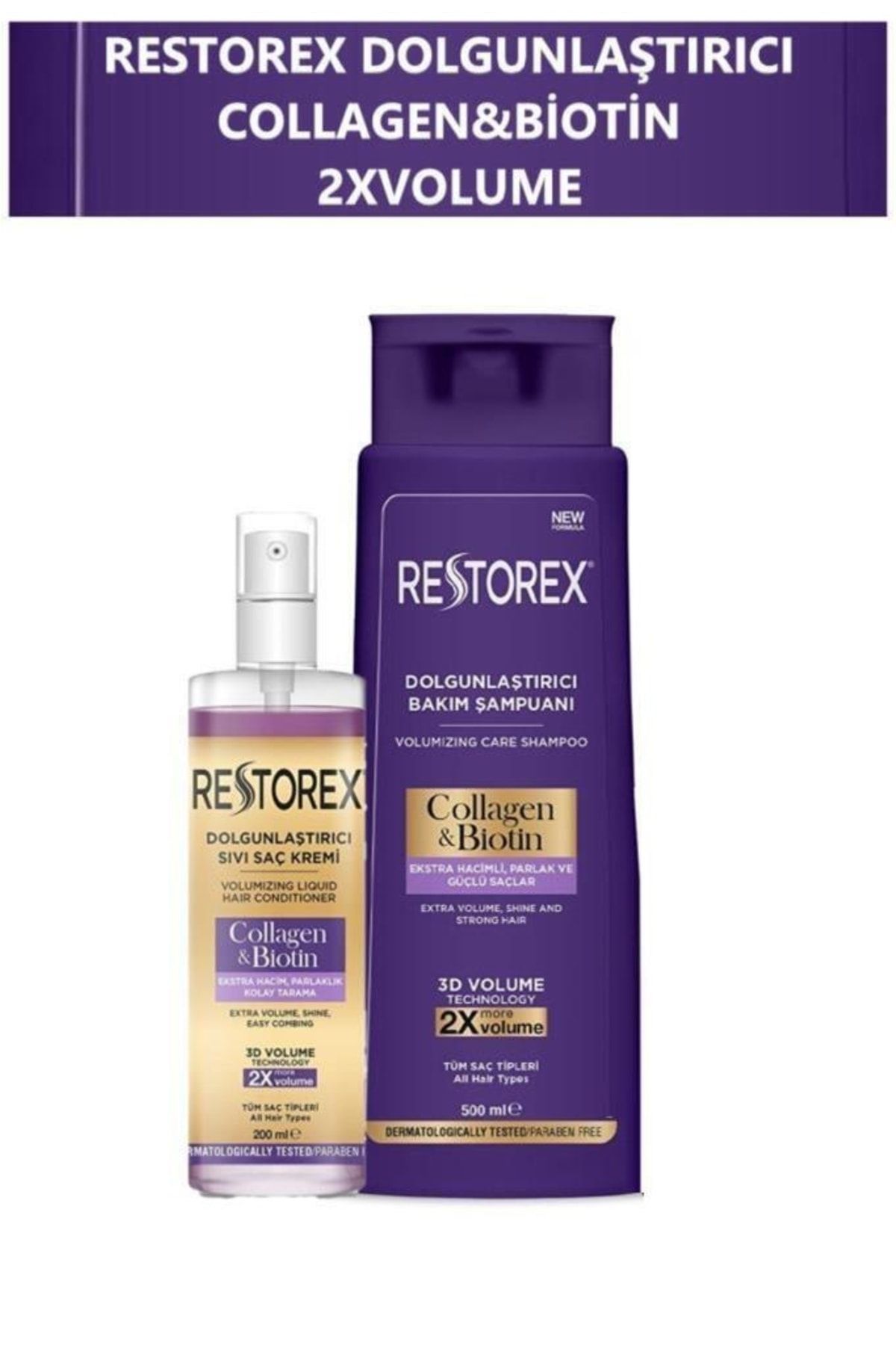 Restorex Dolgunlaştırıcı Sıvı Saç Kremi Ve Şampuan Seti