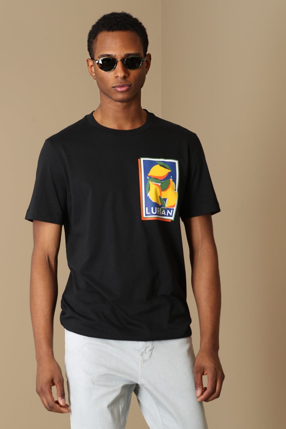 Lufian Tunja Modern Grafik T- Shirt Siyah