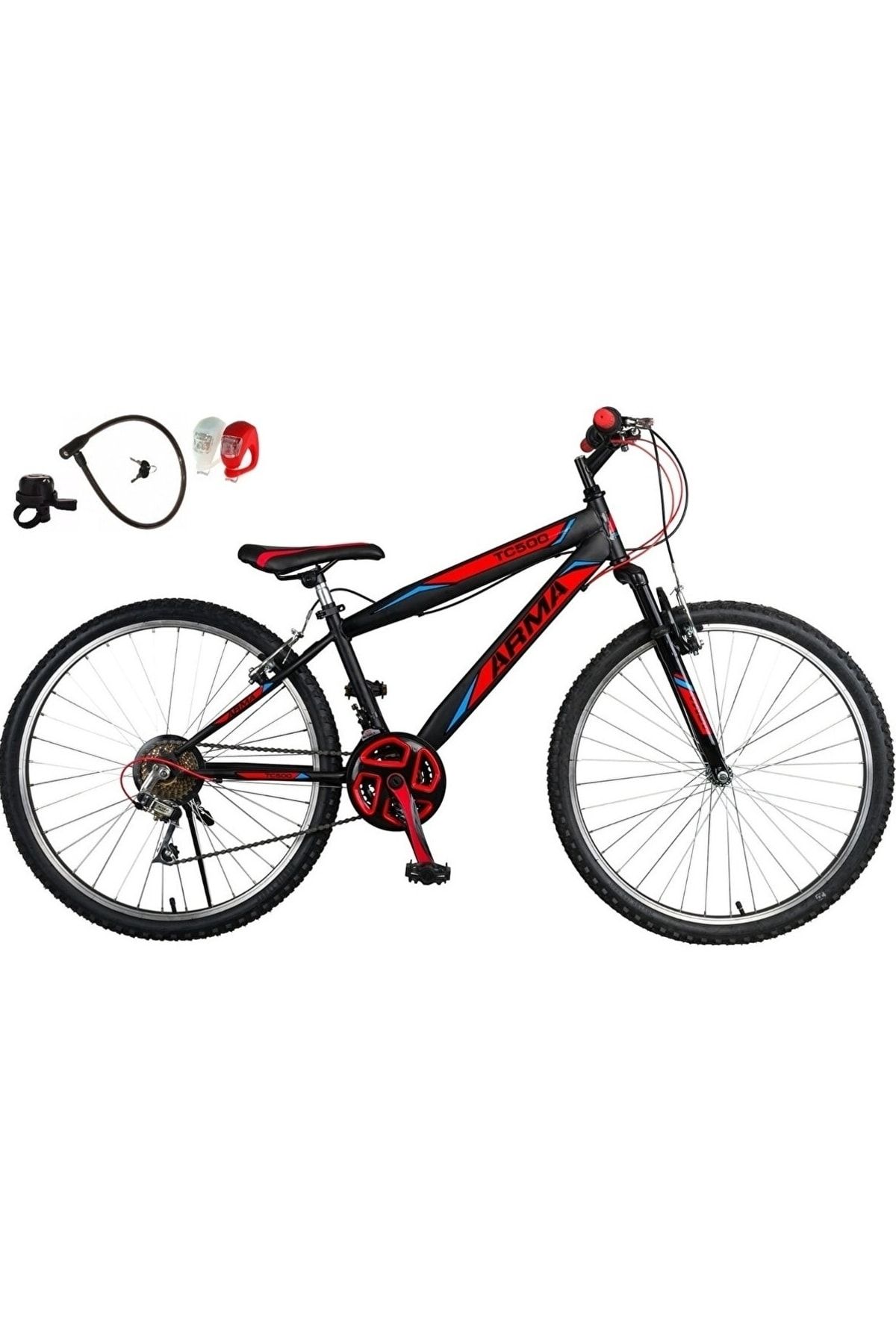 Tunca Rvl Arma 24 Jant Ön Amartisörlü Bisiklet Dağ Bisikleti Vitesli Bisiklet Kırmızı (hediyeli)