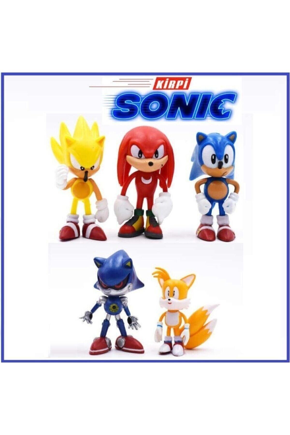 Realx Sonic 5'li Mini Figür Karakter Oyuncak Set Süper Sonic