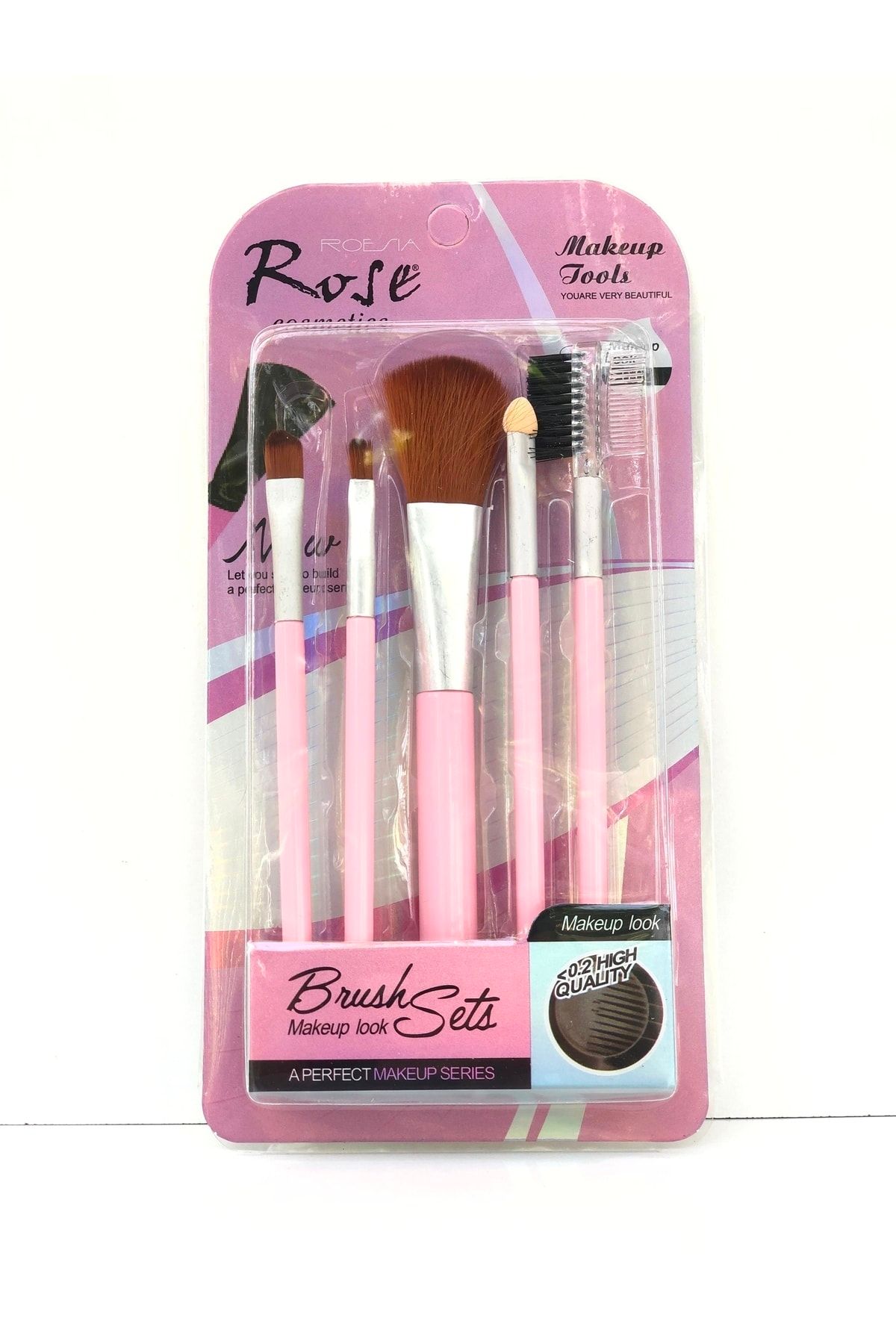 Roesıa Rose Cosmetics Rose 5'li Kutulu Özel Fırça Seti Pembe