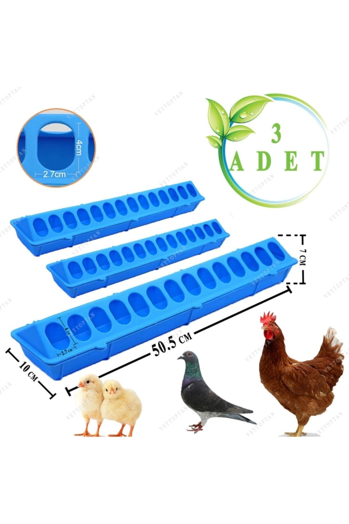 yopigo Civciv Bıldırcın Yemlik Keklik Tavuk Yemliği 50 Cm 3 Adet Plastik Sülün Hindi Ördek Kaz Yavruları