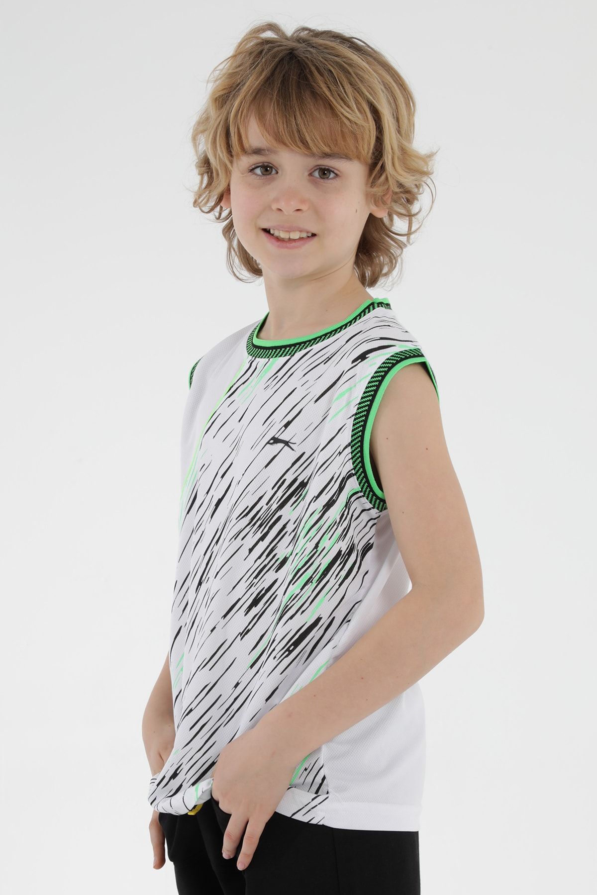 Slazenger Dafına Erkek Çocuk T-shirt Beyaz / Yeşil