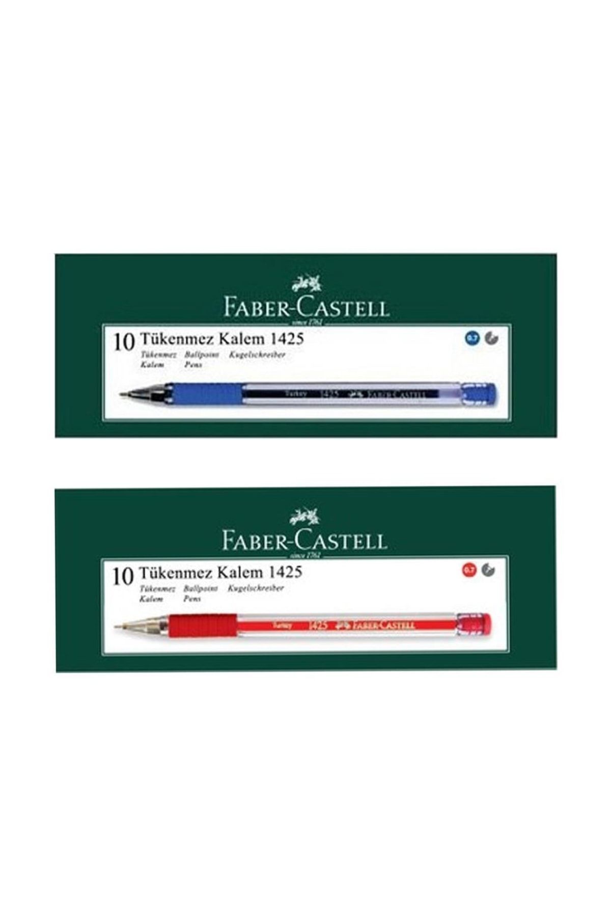 Faber Castell Faber-castell 1425 Iğne Uç Tükenmez Kalem 10 Mavi 10 Kırmızı