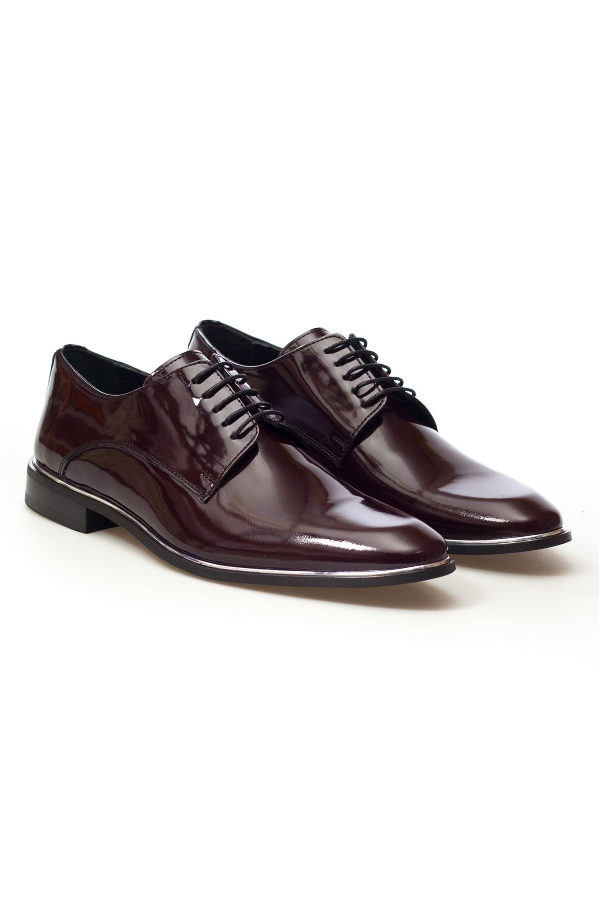 MARCOMEN Bordo Rugan Metal Detay Hakiki Deri Bağcıklı Erkek Klasik Ayakkabı • A20eymcm0027