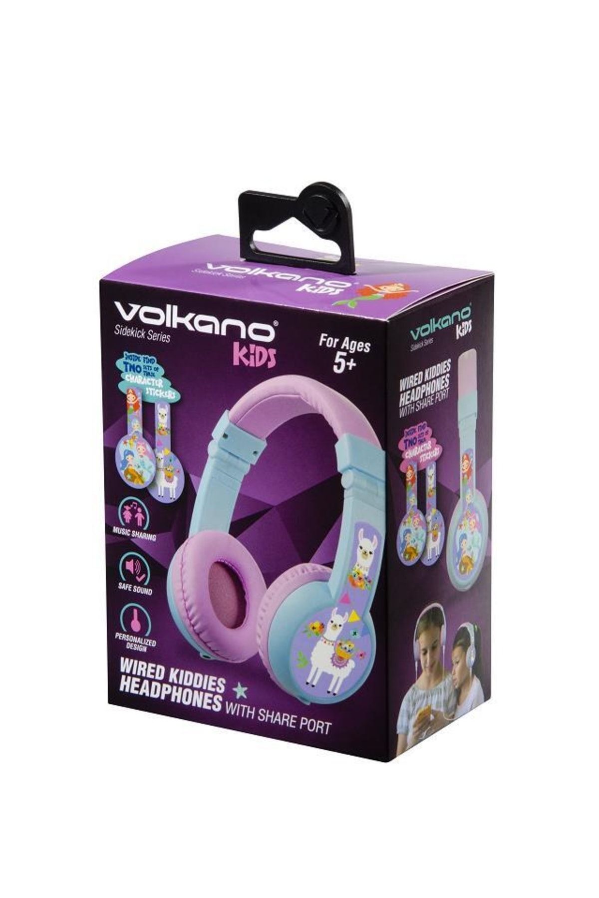 Volkano Çocuk Kulaklığı Katlanabilir Kablolu Stickerlı Kids Vk-2015-lvlb