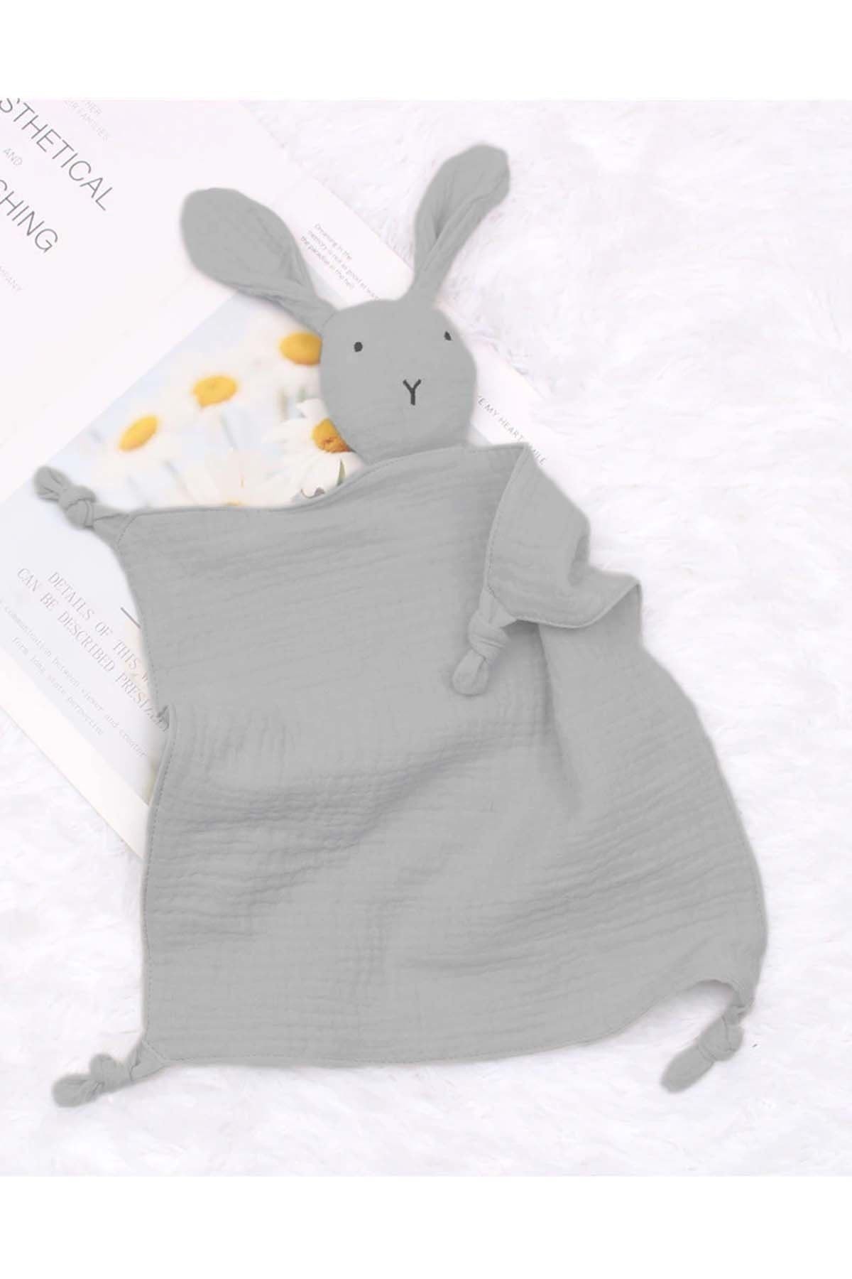 Modakids 4 Katlı Müslin Uyku Arkadaşı Tavşan Model Kız Erkek Bebek Beşik Yatak Uyku Oyuncak Aksesuarları