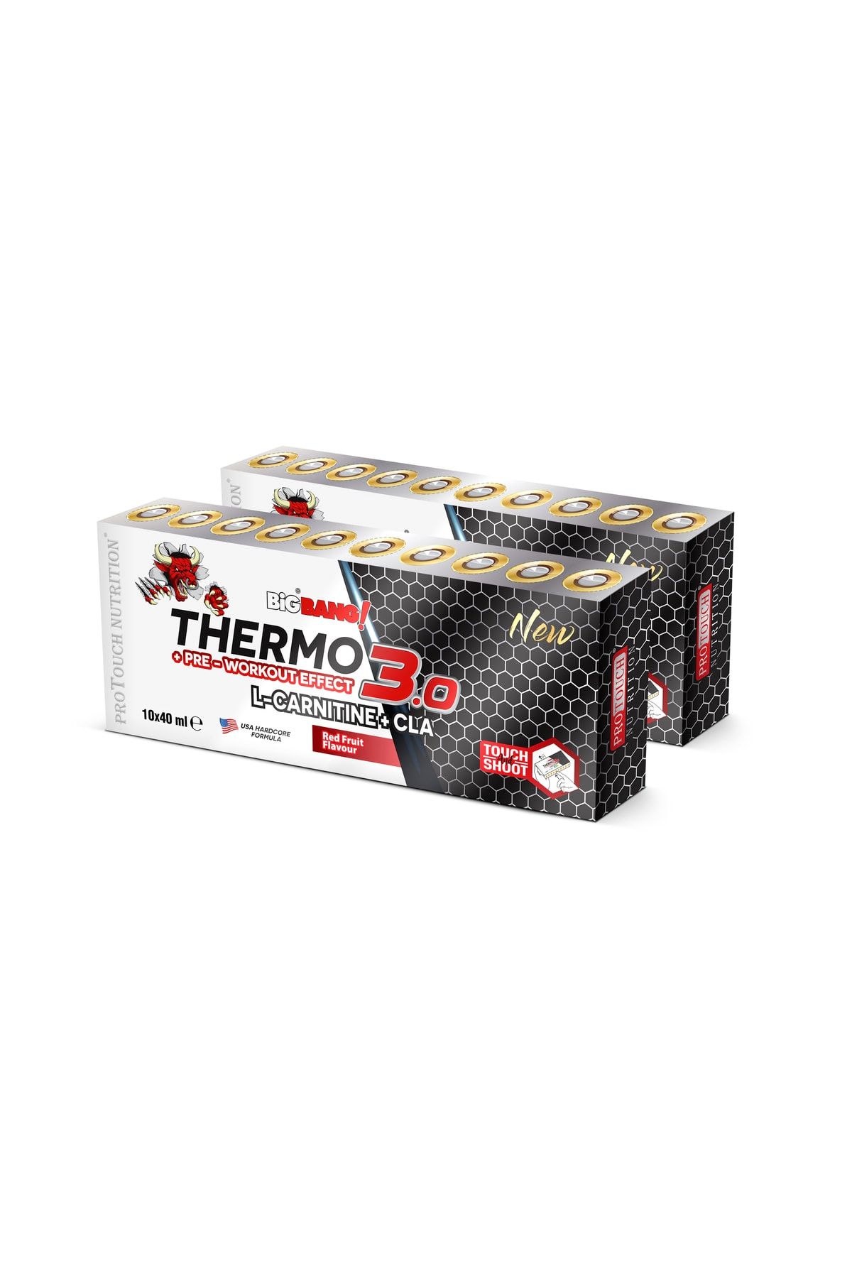 Protouch Nutrition Thermo 3.0 L-carnitine + Cla 20 Ampul 10 Kırmızı Meyve + 10 Yeşil Limon Aromalı