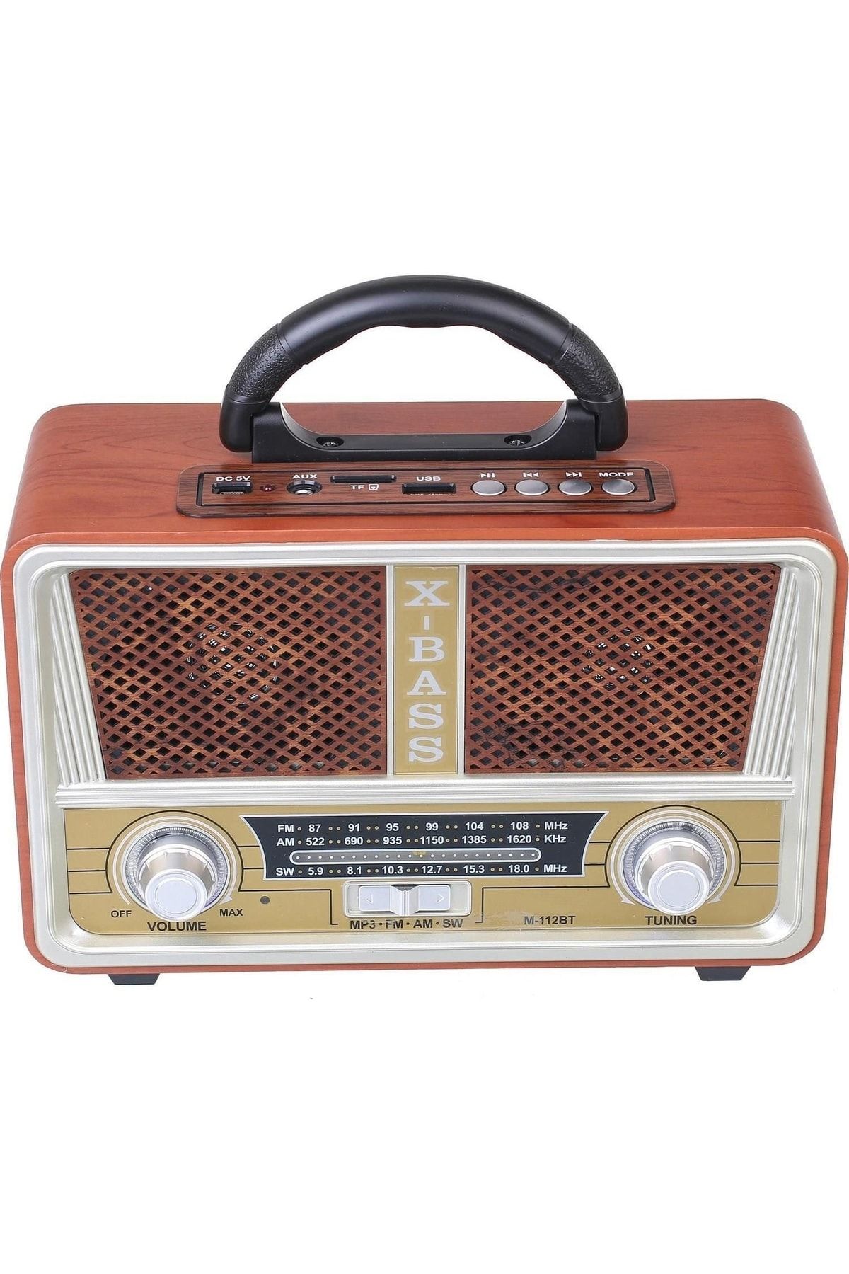 Genel Markalar M-112bt Nostaljik Ahşap Retro Radyo Bluetooth Fm Sd Aux Usb