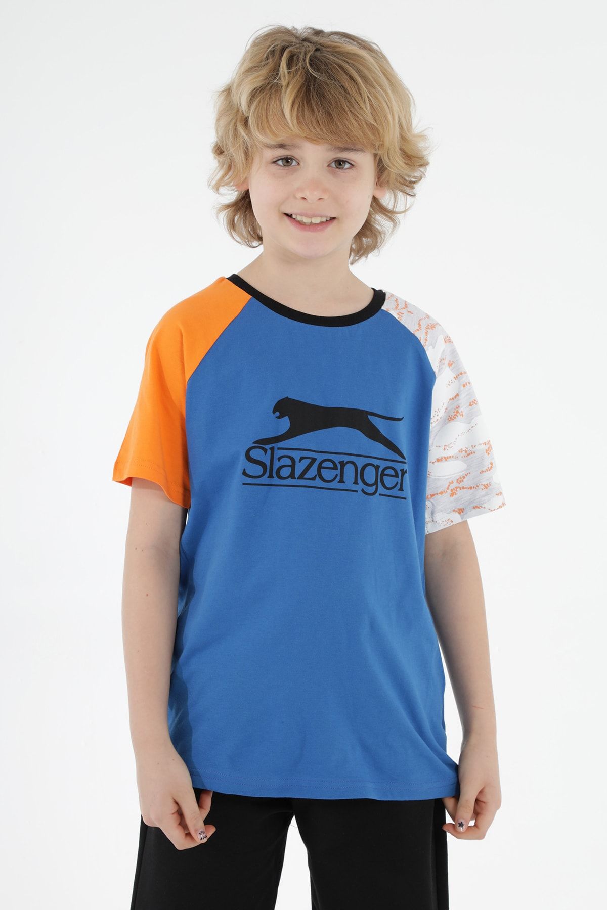 Slazenger Parveen Erkek Çocuk T-shirt Saks Mavi