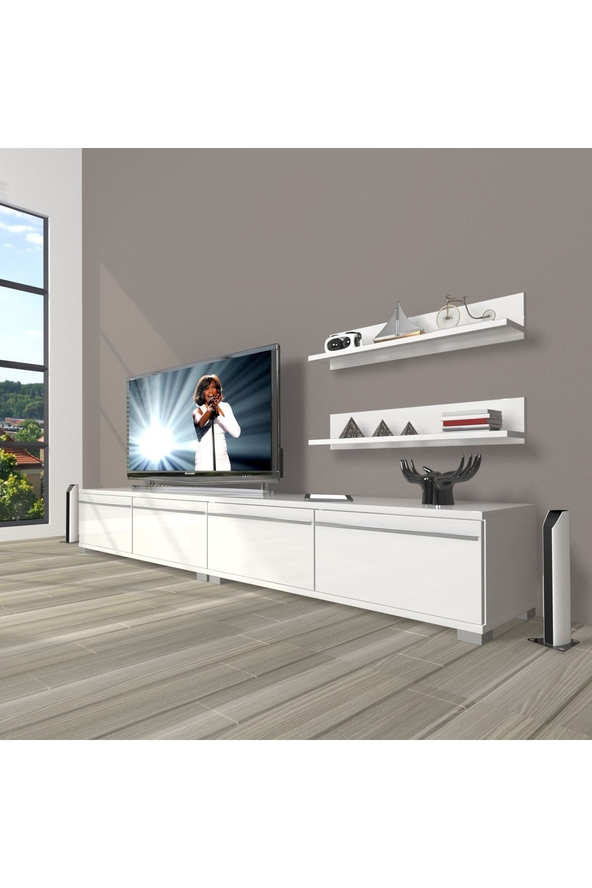 Decoraktiv Eko 220t Mdf Tv Ünitesi Tv Sehpası - Parlak Beyaz