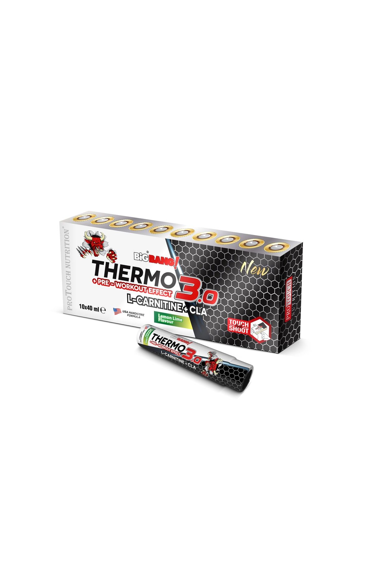 Protouch Nutrition Thermo 3.0 L-carnitine + Cla 10 Ampul Yeşil Limon Aromalı