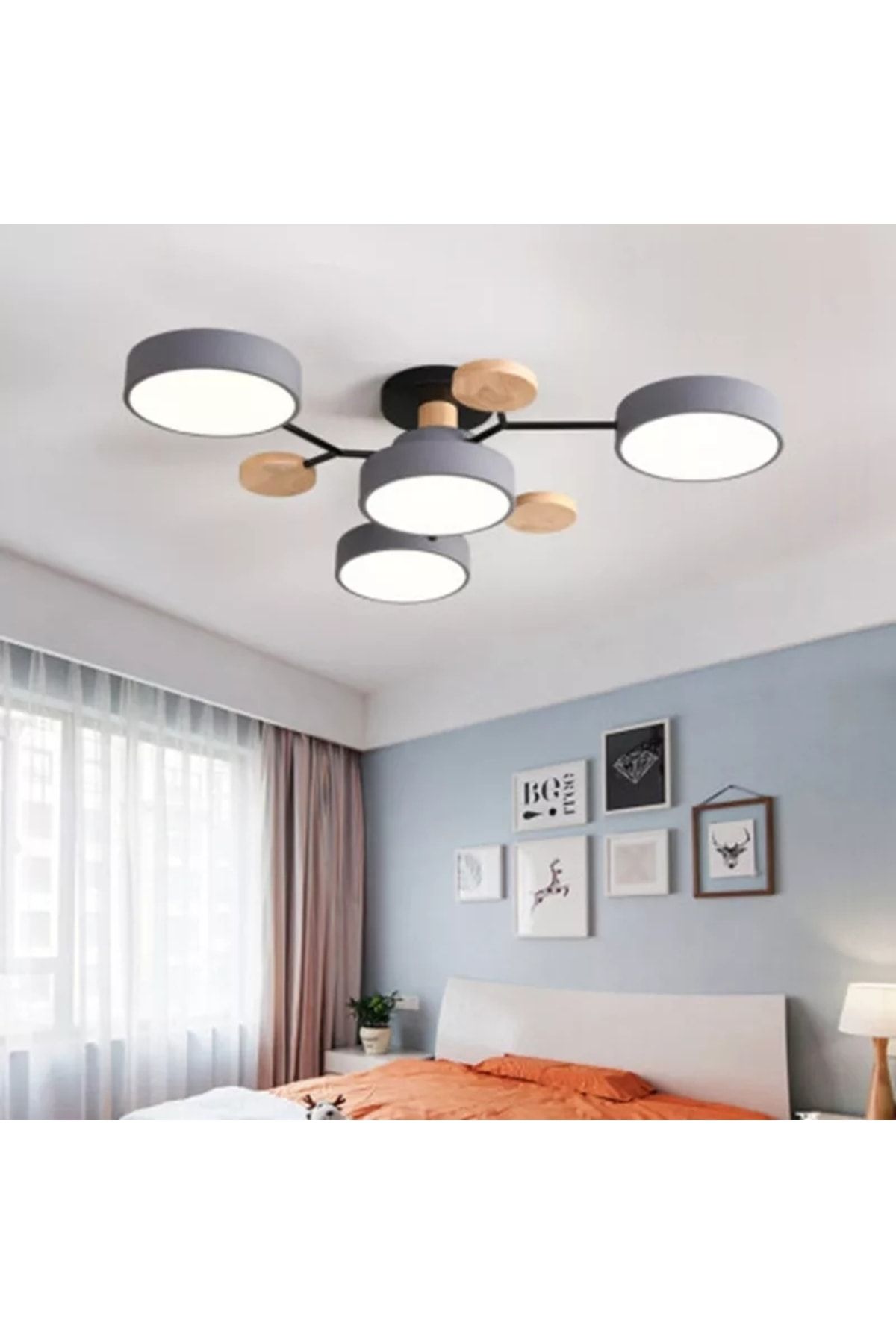 SimaAvize Modern Ahşap Led Avize_01