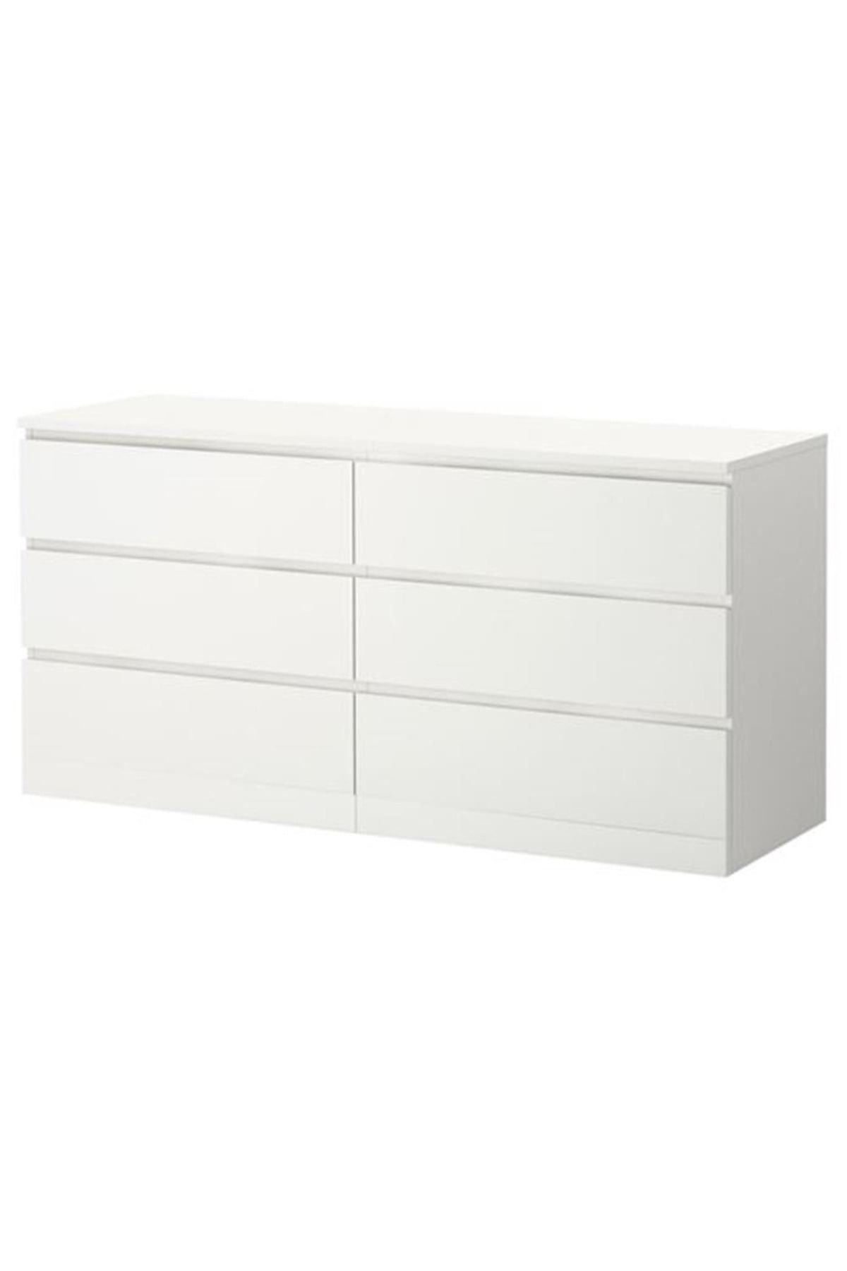 IKEA Malm Beyaz 6 Çekmeceli Şifonyer 160x78