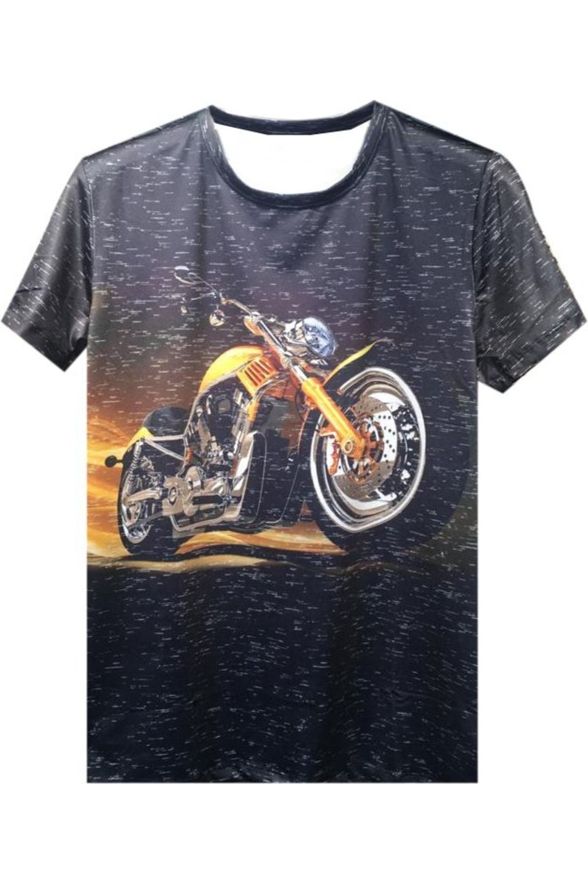 Prosev Chopper Motosiklet Erkek T-shirt Füme