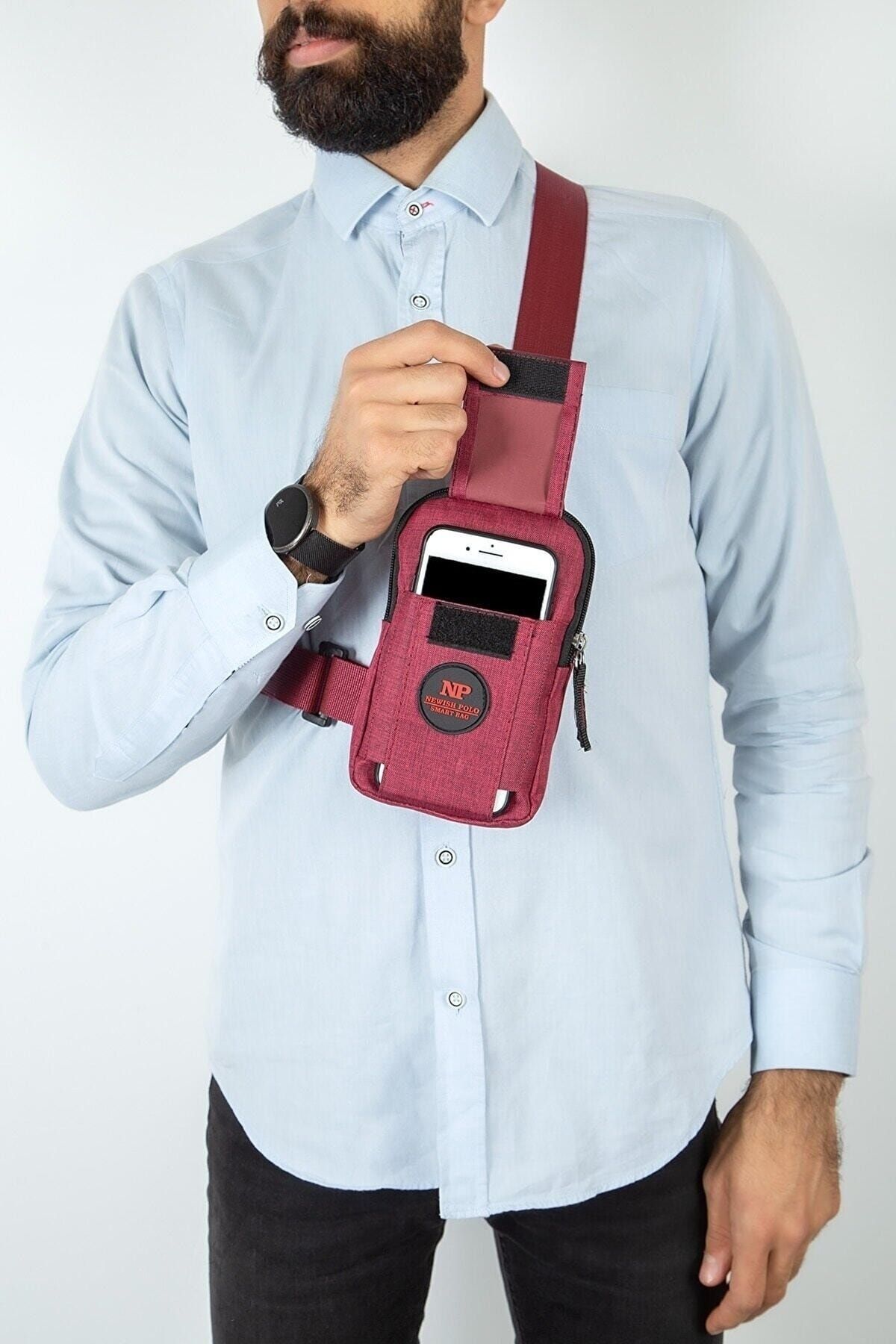 Enİdeal Body Bag Telefon Bölmeli Çapraz Çanta Ayarlanabilir Askılı Çanta