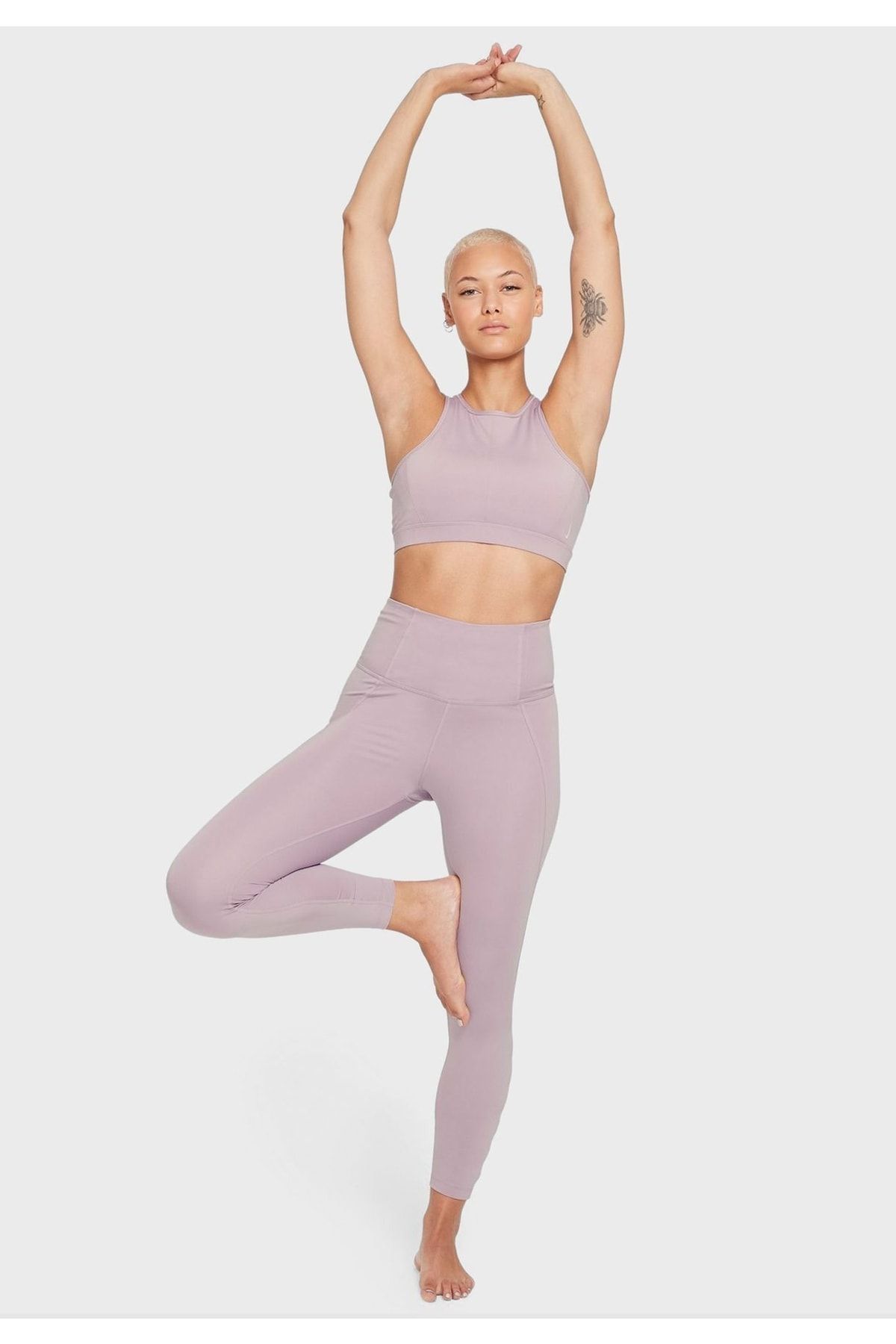 Nike Yoga Dri-fit High-waisted 7/8 Cut-out Kadın Tayt - Mor