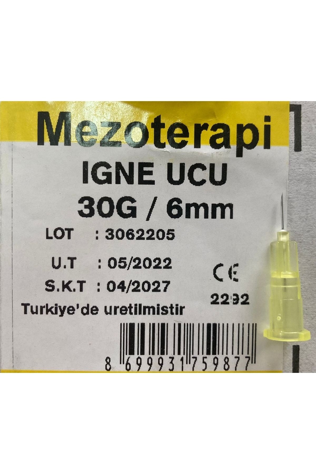 Mezoterapi Iğne Ucu 30g 6mm 100 Adet_1