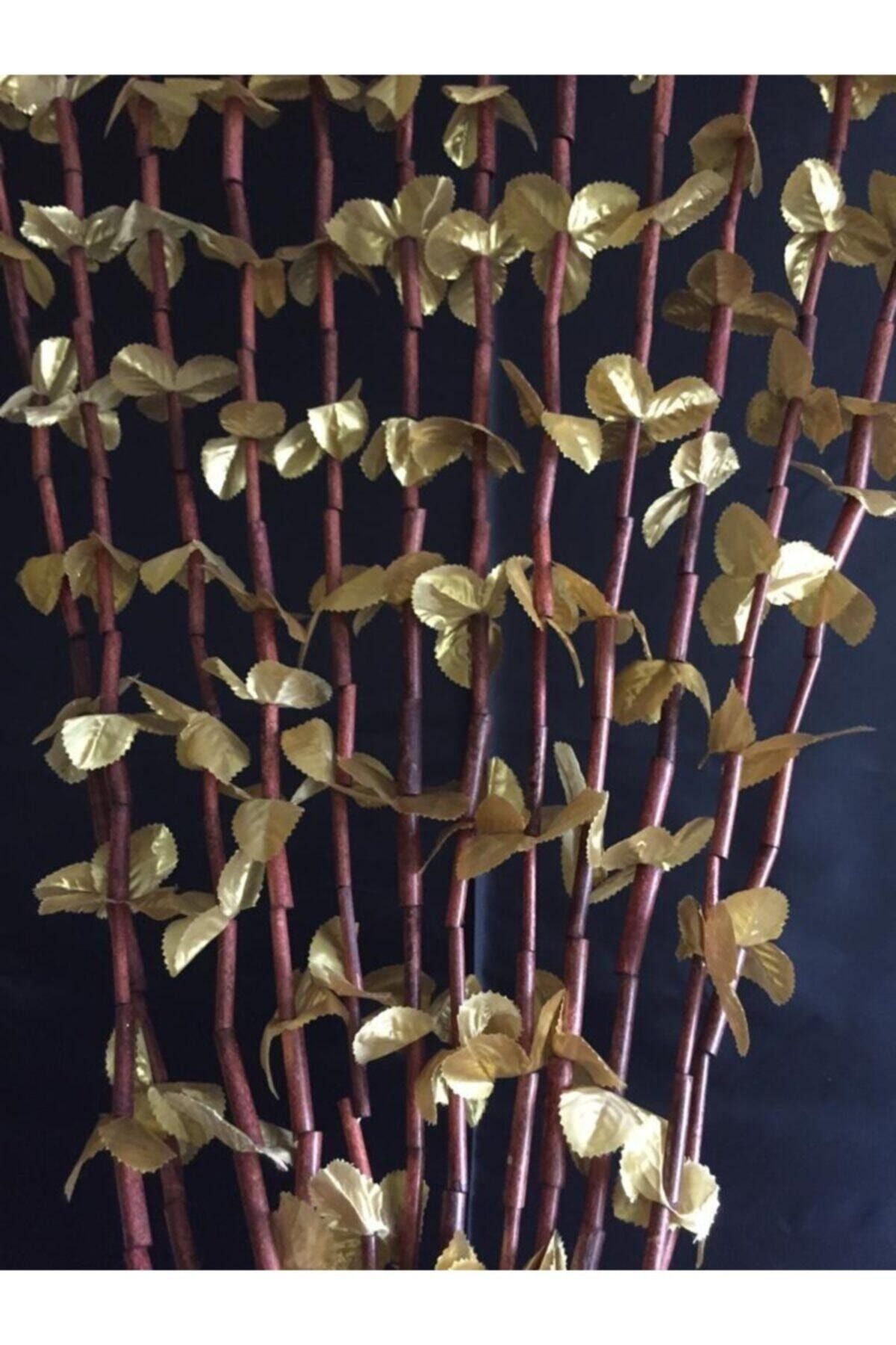 Cherry Collection Kapı Süsü Altın Renk Yaprak-bambu Boncuk 90x180