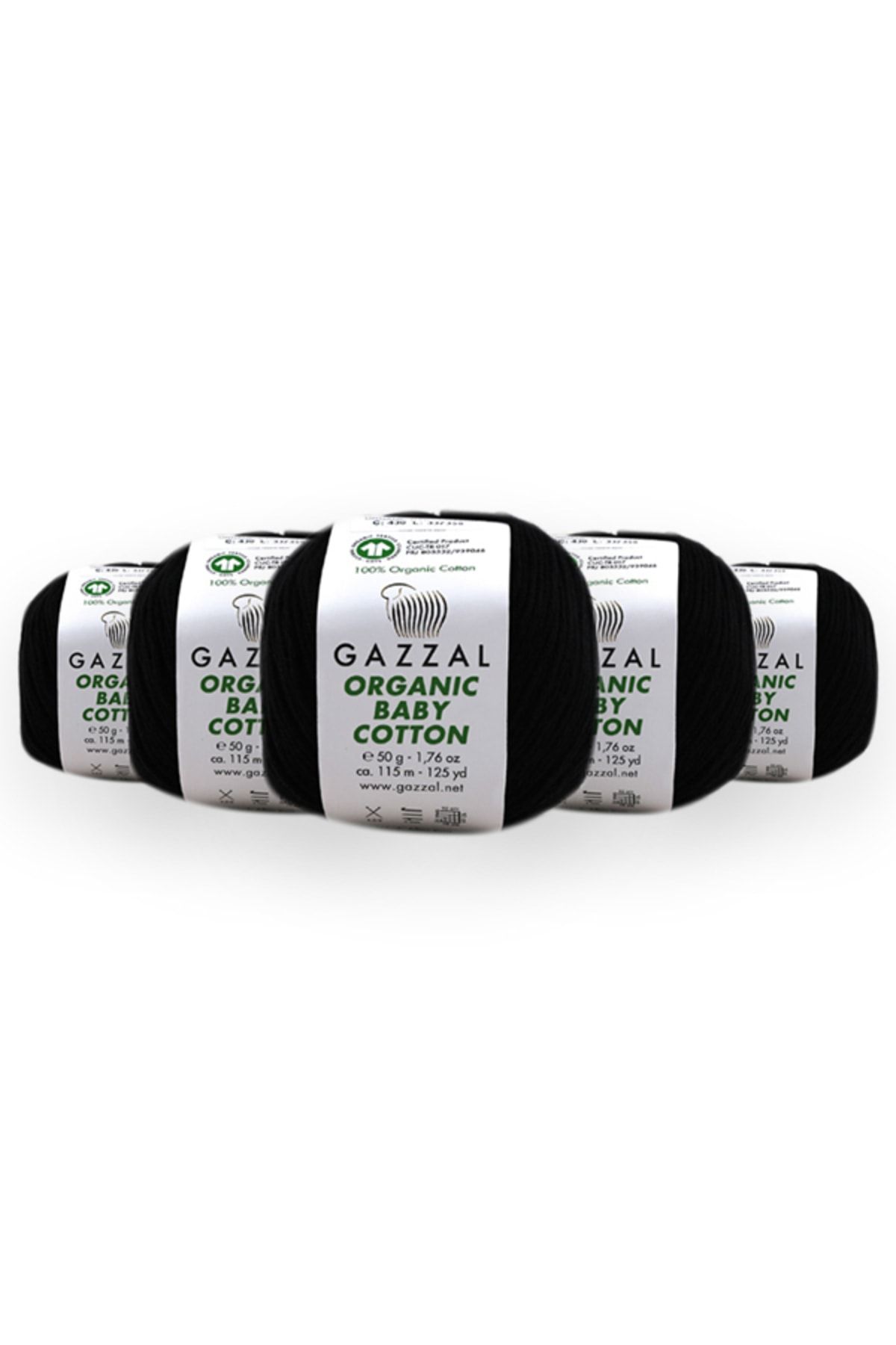 Gazzal Organıc Baby Cotton 50 Gr 5'li Paket %100 Organik Pamuk El Örgü Ipligi Taka Yarn (430 Obc)