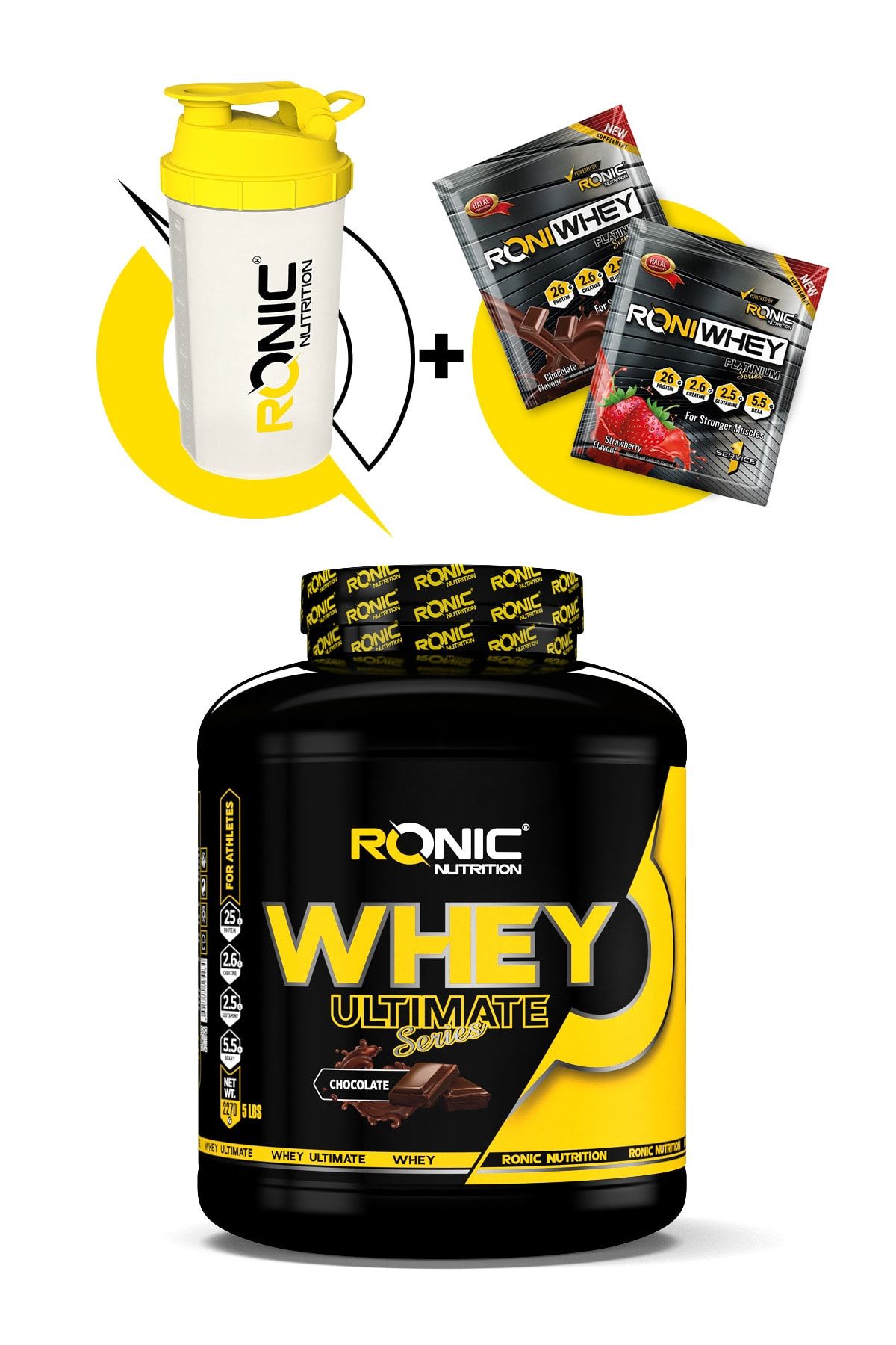 Ronic Nutrition Whey Protein Tozu Ultimate 2270 G Kas Yapılanmasına Yardımcı Protein Tozu (ÇİKOLATA AROMALI)