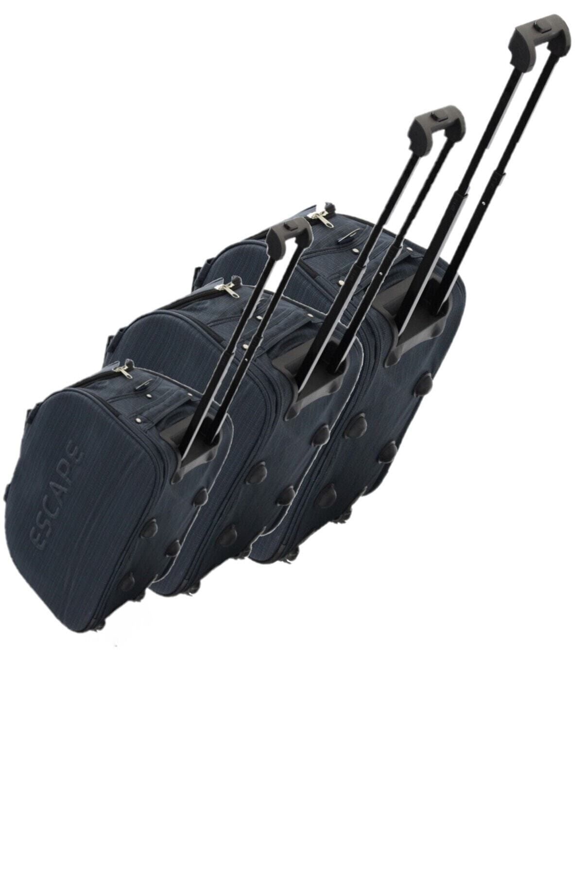 ESCAPE Hostes Modeli 3'lü Tekerlekli Seyahat Çantası & Seyahat Valizi & Seyahat Bavulu