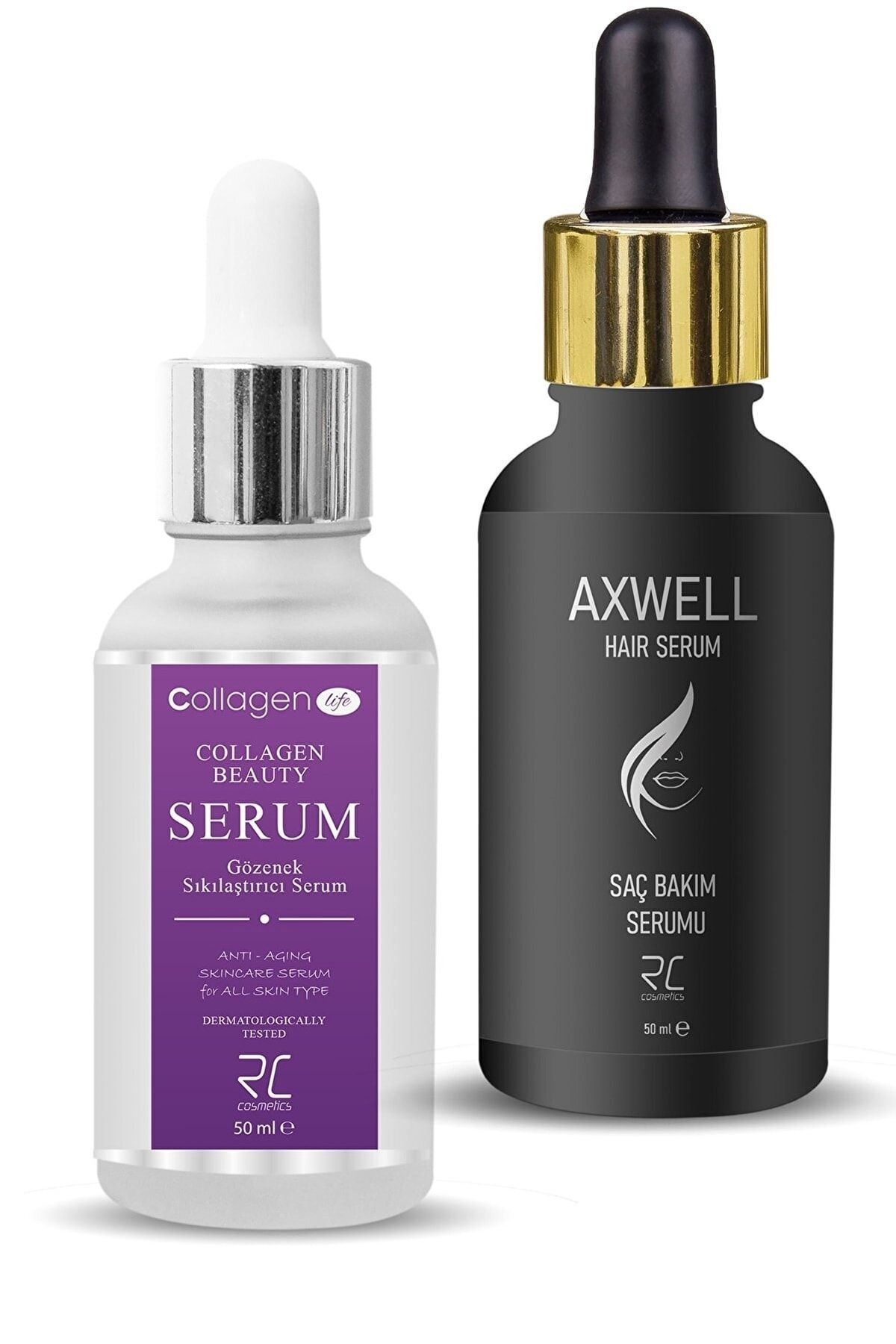 AXWELL Collagen Lıfe Kolajen Cilt Serumu 50ml& Saç Dökülmelerine Karşı Onarıcı Bakım Serumu 50ml