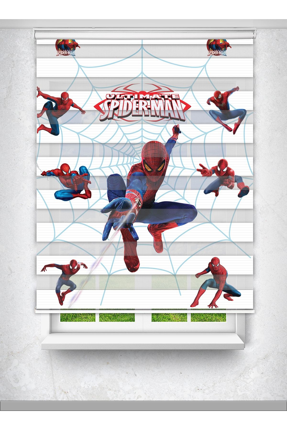 Avart Digital Spiderman - Örümcek Adam - Çocuk Odası Perdesi - Baskılı Zebra Perde