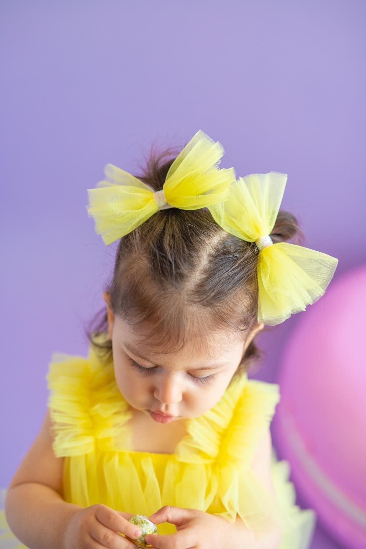 Pixy Love Sarı Kız Bebek 2'li Klips Fiyonk Bonbon