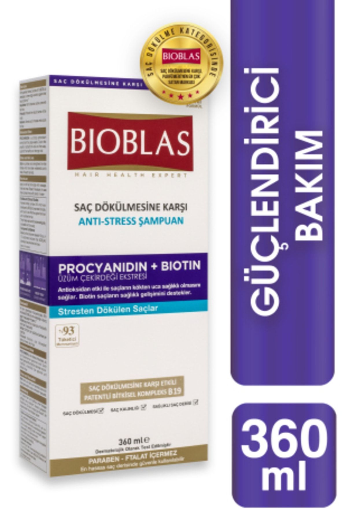 Bioblas Procyanidin Saç Dökülmesine Karşı Anti-stress Şampuan 360 ml