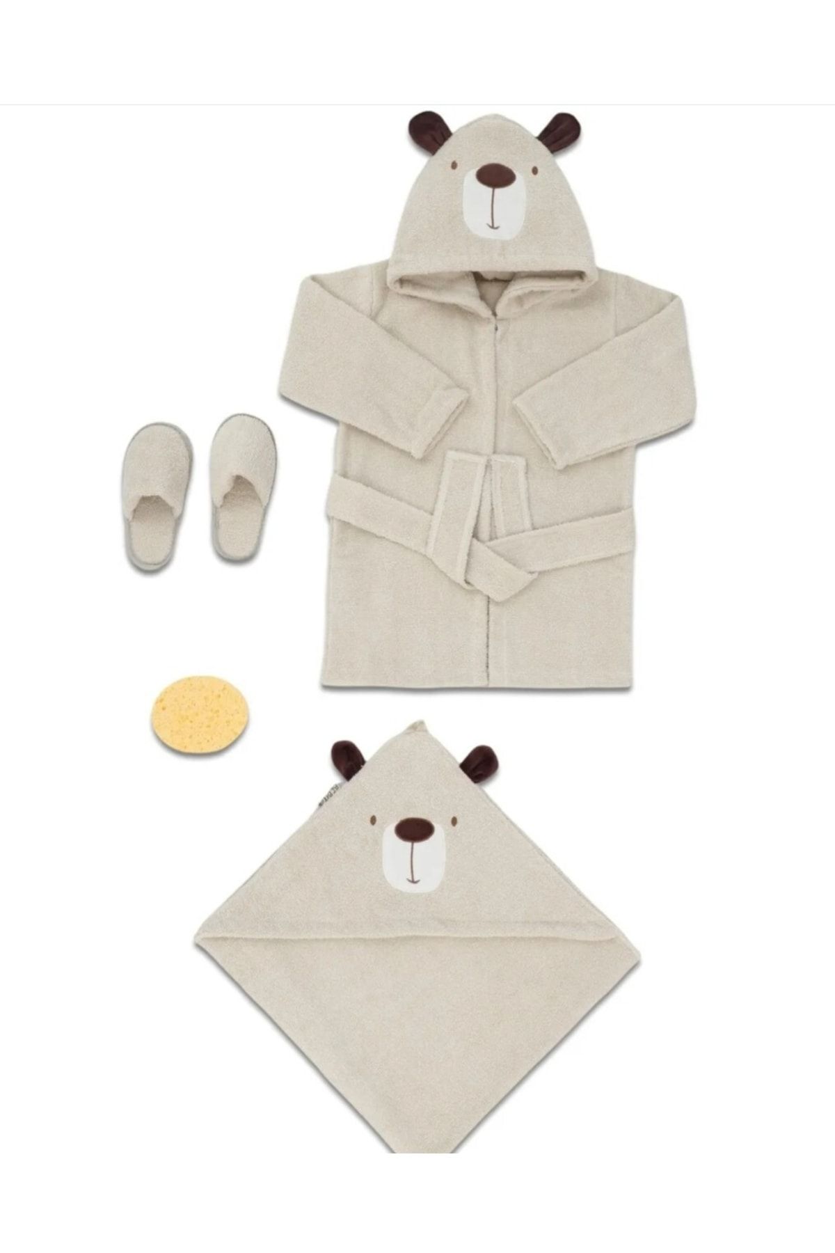 Mai Perla Erkek Bebek Mini Bear Motifli Bornoz Takımı 10030030