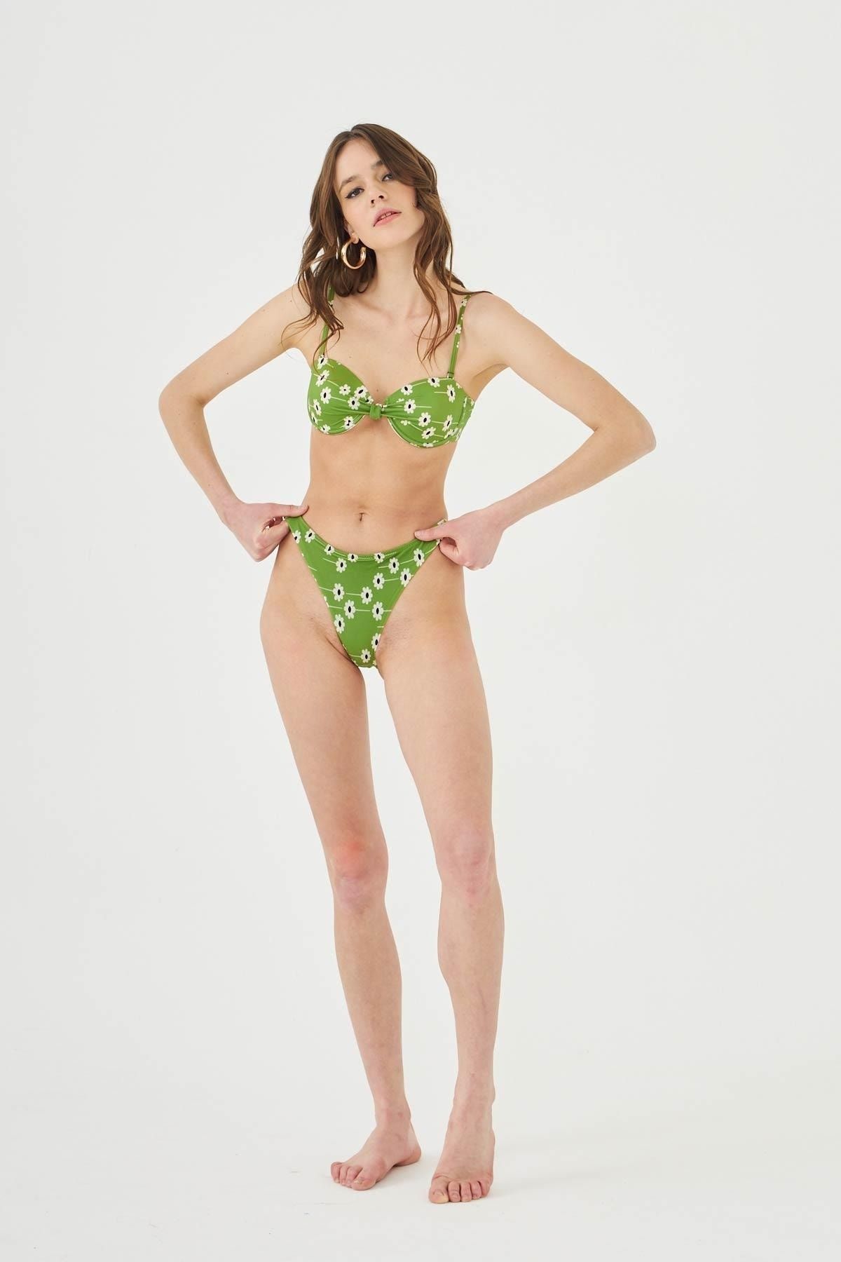 Starinci Mayo Starinci Papatya Desenli Telli Toparlayıcı Bikini Takımı