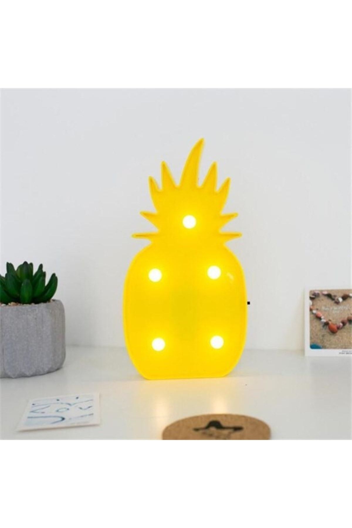 Hobibahçem Buffer® Ananas Şeklinde Ledli Dekoratif Eğlenceli Çocuk Gece Lambası