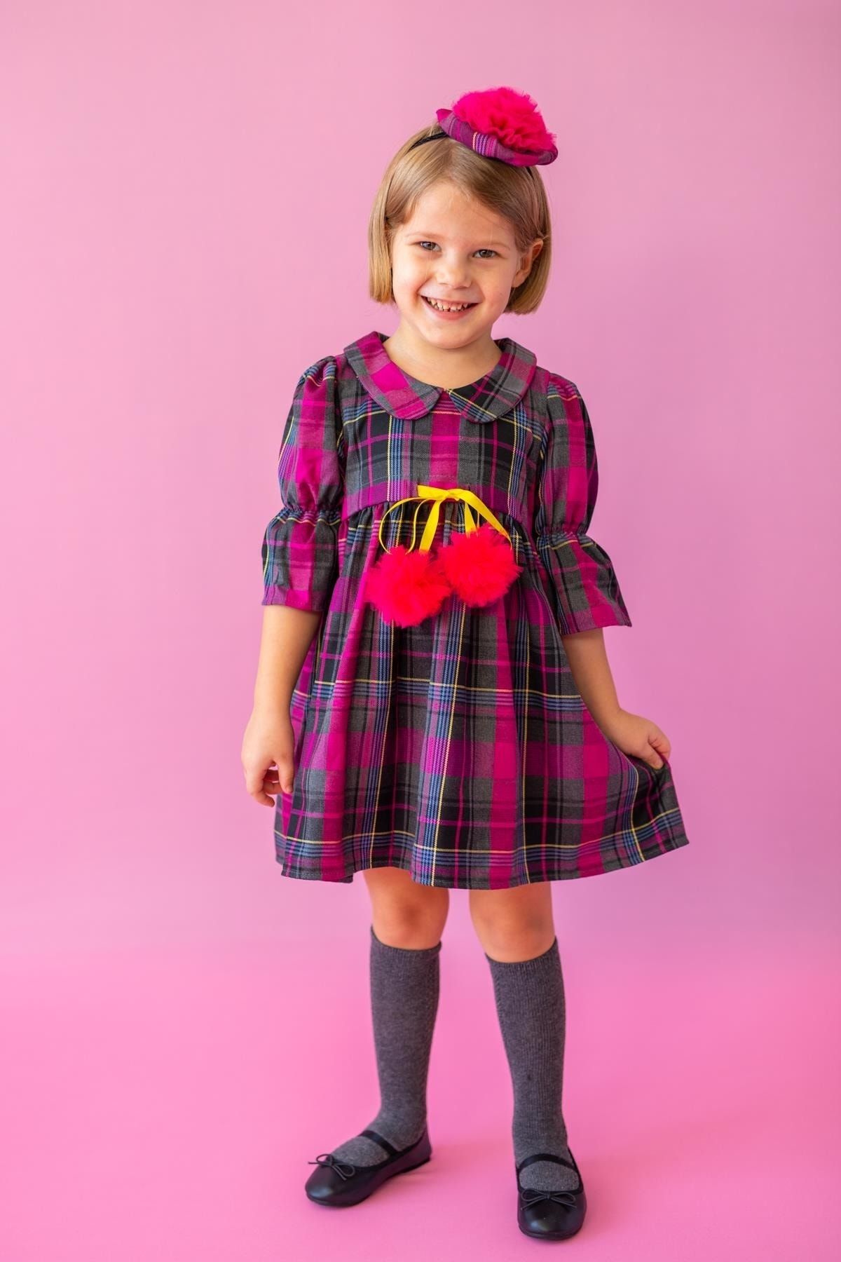 Pixy Love Fuşya Kız Çocuk Elbise Candy Scotch
