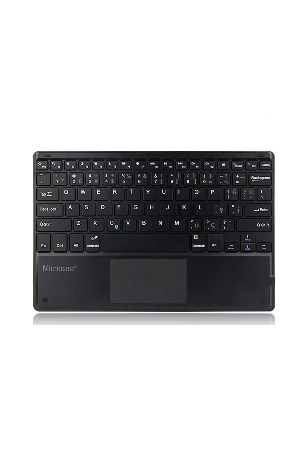 Microcase Tablet Ve Telefonlar Için Şarjlı Touchpadli Türkçe Bluetooth Klavye 25 Cm - Al2746 Siyah