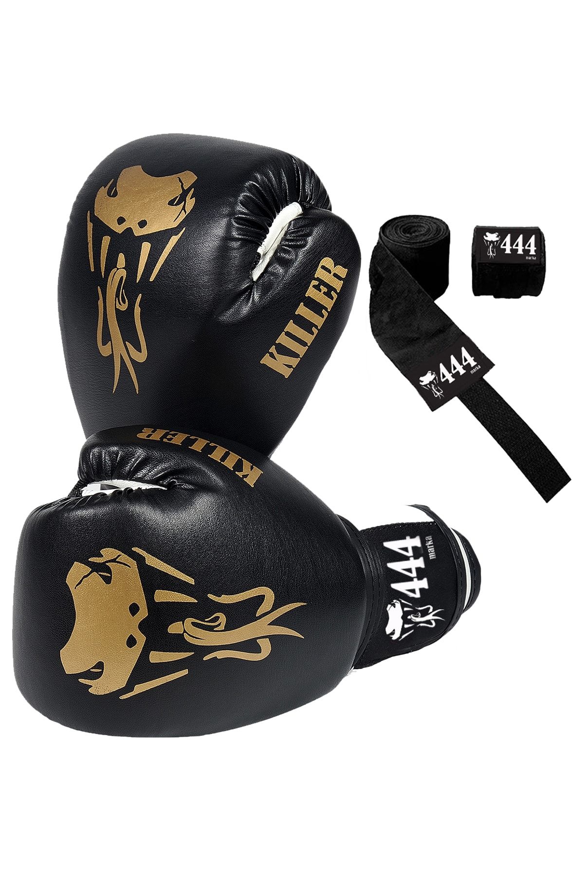 GAZELMANYA Kıller Boks Eldiveni Ve Bandaj Seti Boxing Gloves + Boks Bandajı Kick Boks Eldiveni Muay Thai
