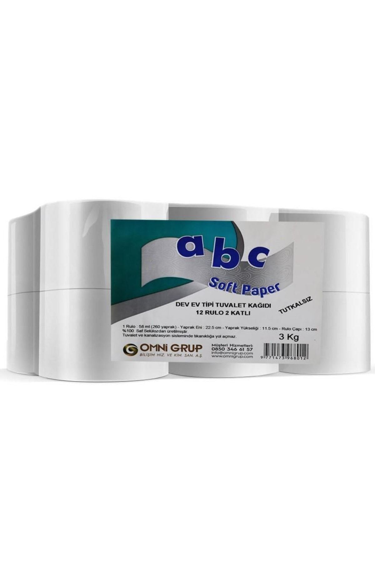 ABC Soft Dev Ev Tipi Tuvalet Kağıdı 12 Rulo 2 Katlı