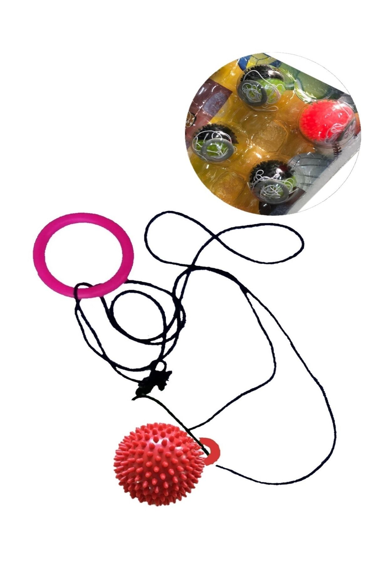 Ax Axentia Nostaljik Oyuncak 3 Adet Ipli Zıpzıp Top Parmağa Takılan At Tut Top