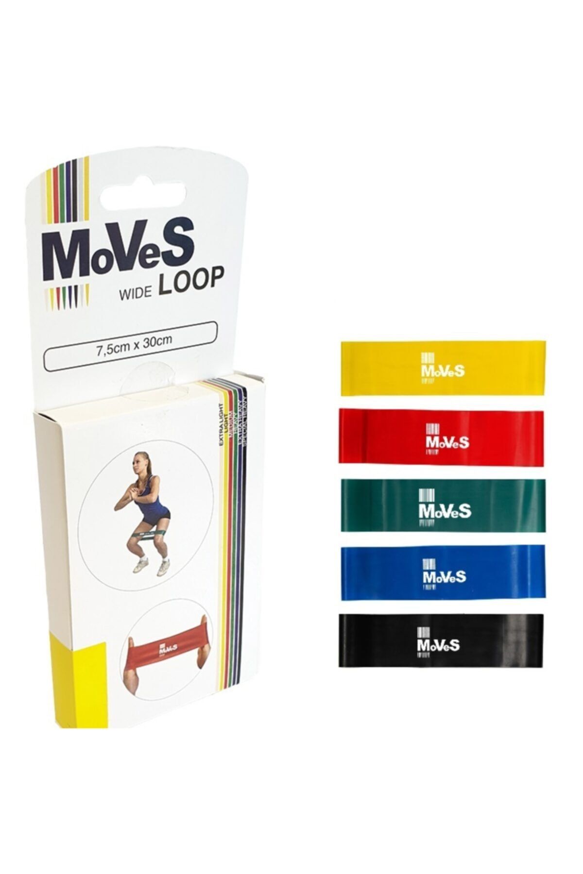 Moves 7x5 Cmx 30,5 Cm Loop Kas Bacak Germe Pilates Direnç Lastiği Set 5 Renk