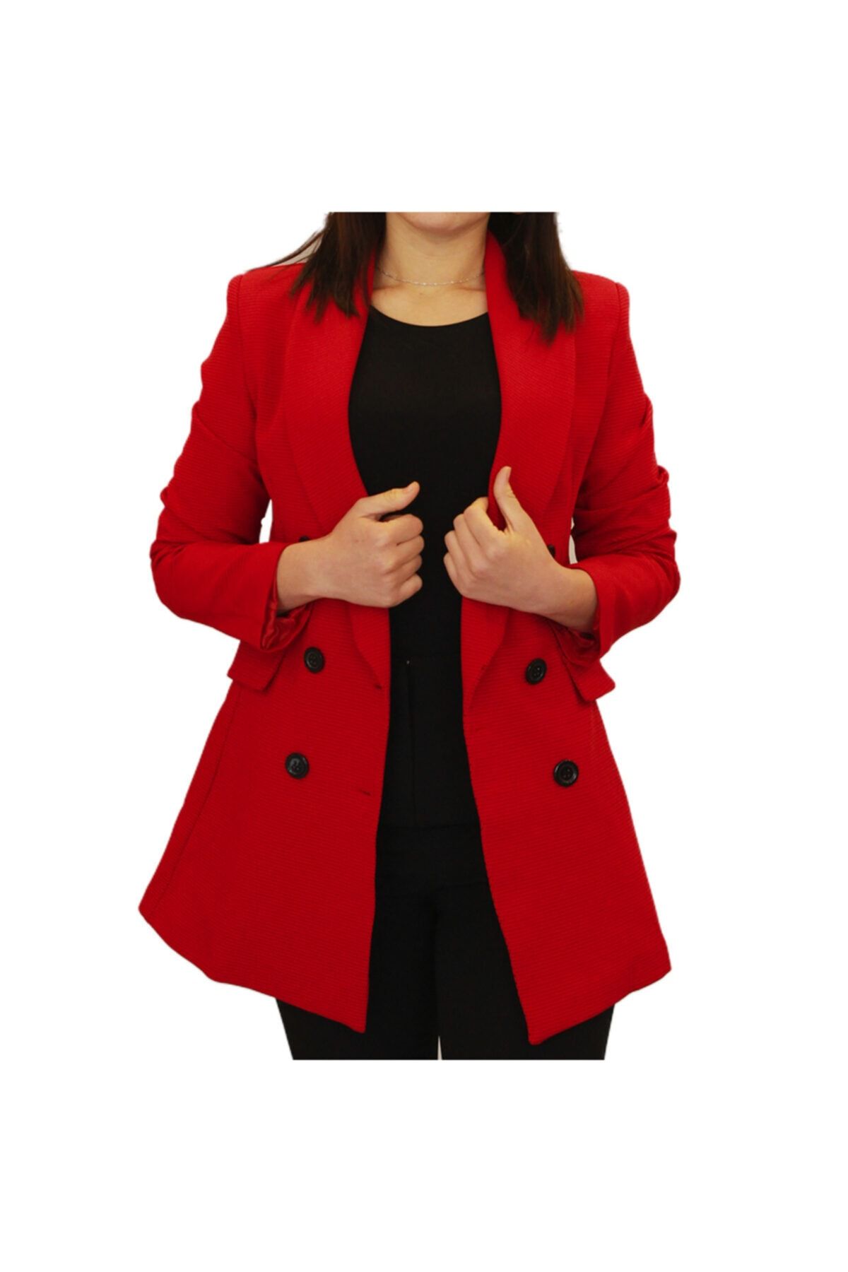 Emine's Butik Kadın Kırmızı Blazer Ceket