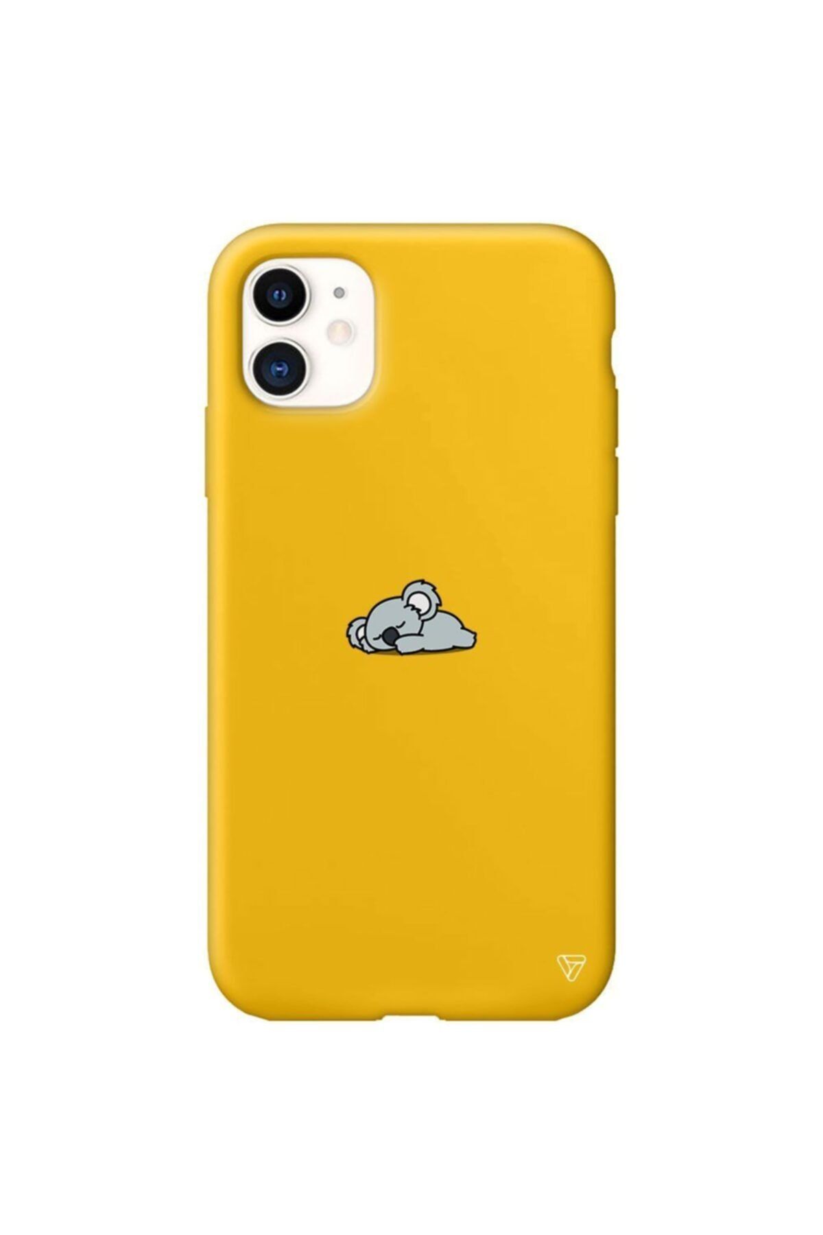 Trihed Iphone 11 Sarı Renkli Silikon Koala Telefon Kılıfı