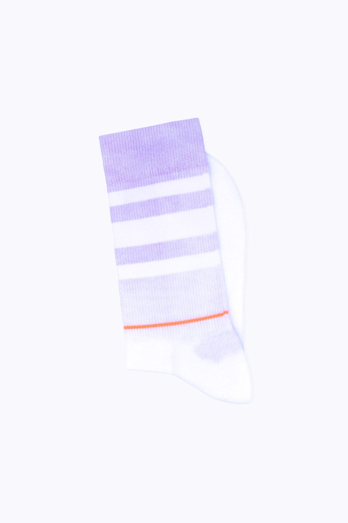 Socks Academy Beyaz Çizgili Havlu Tabanlı Mor Ebruli Çorap