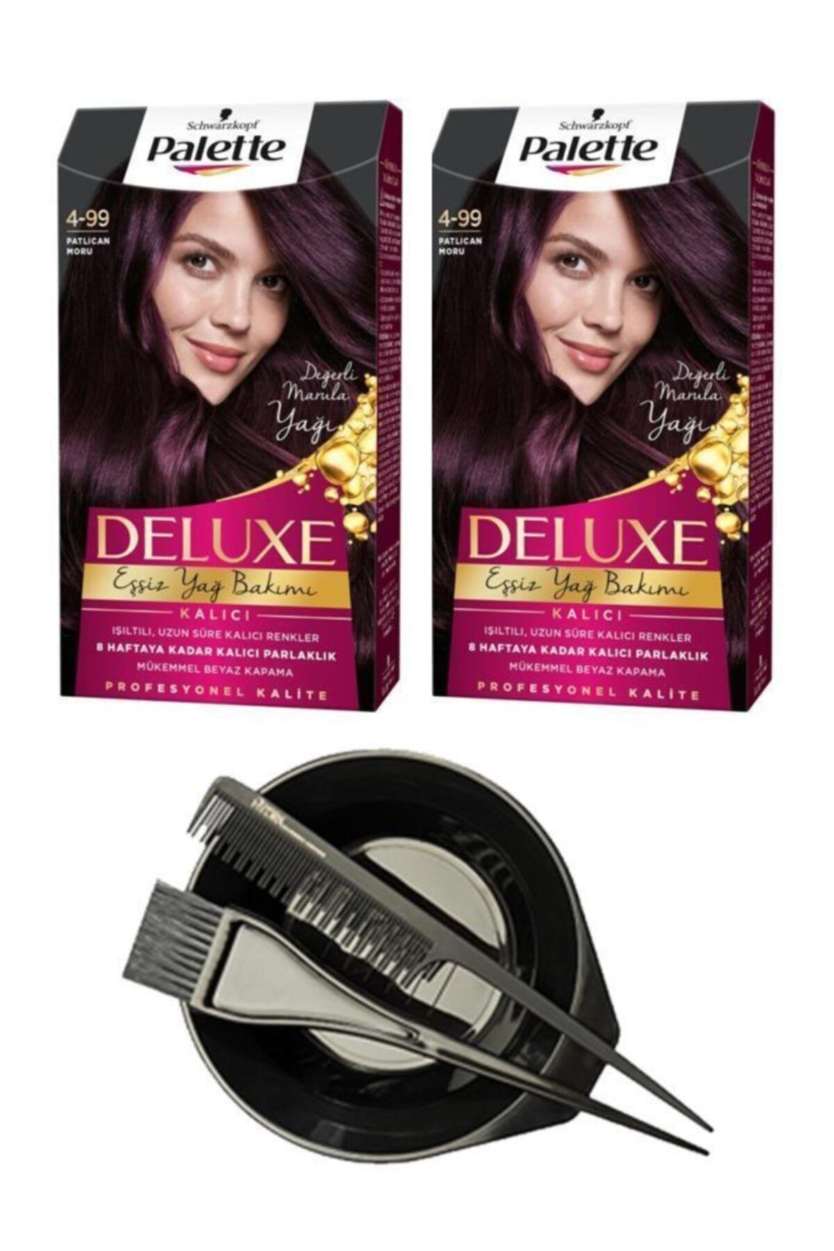 Palette Deluxe Set Saç Boyası 4-99 Patlıcan Moru X2+ Saç Boyama Seti