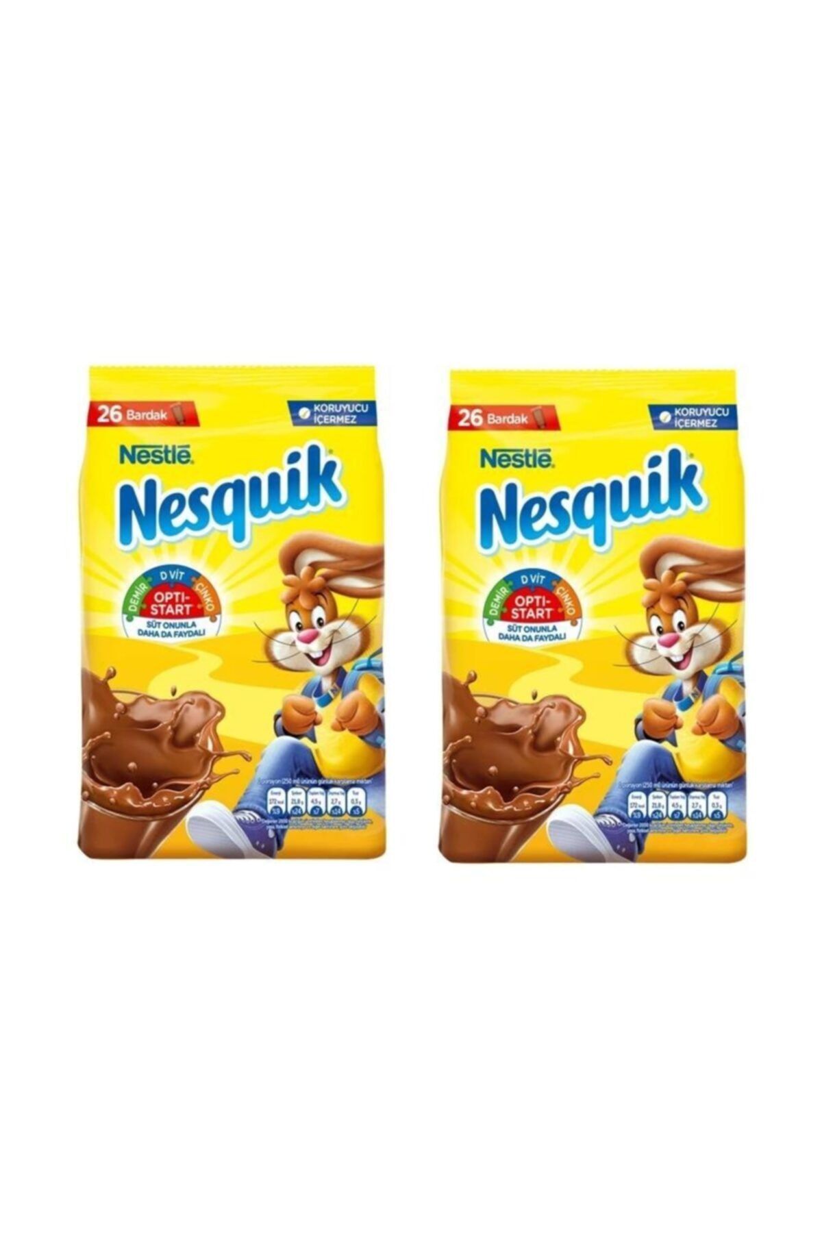 Nesquik Nestle Çikolatalı Sütlü Içecek Tozu 2 Adet X 375 gram