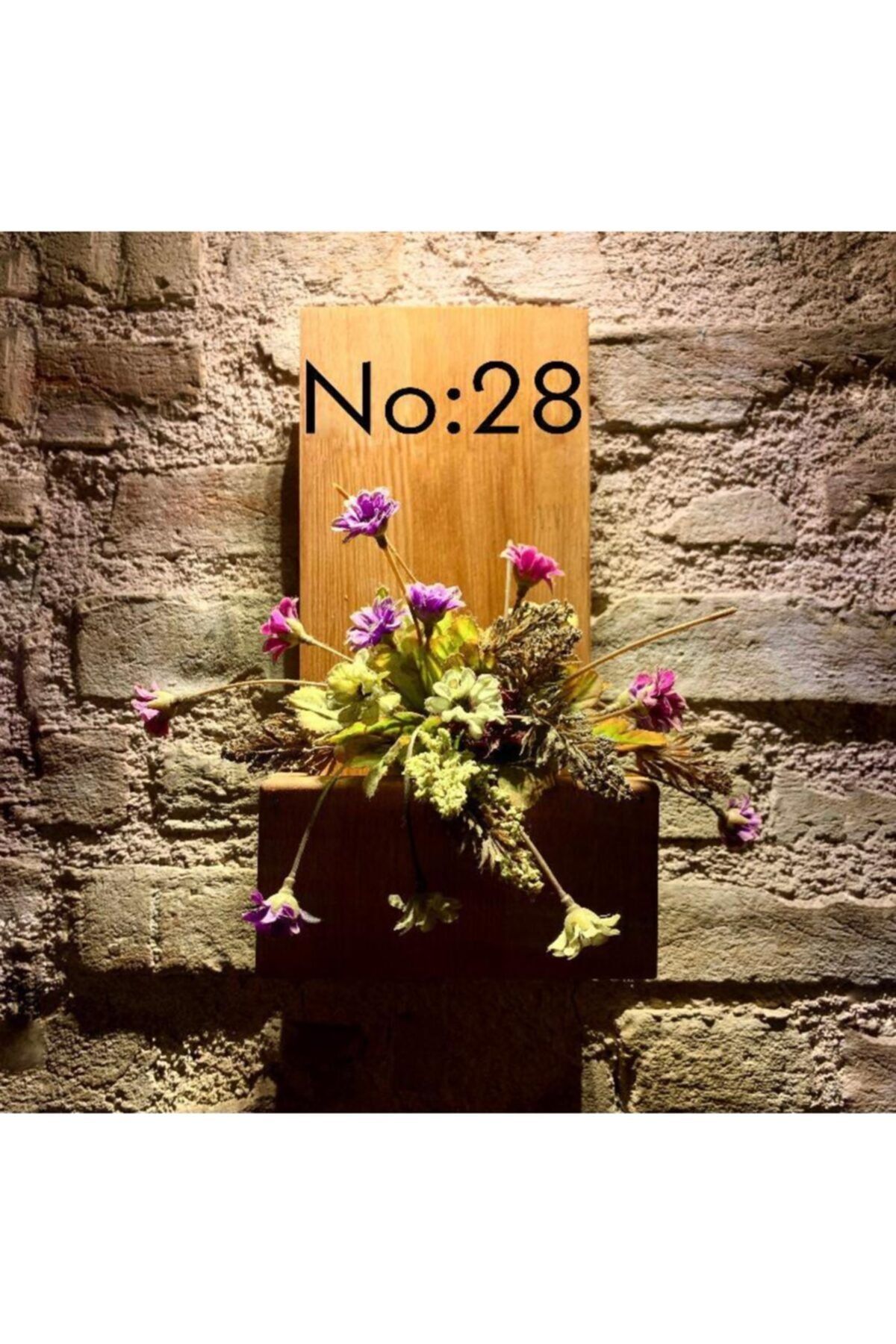 MSAĞWOODS No:28 Kapı Önü Ahşap Kapı Numaralığı-çiçeklik-duvar Süsü-doğal-otantik-ev Hediyesi-kapı Isimliği