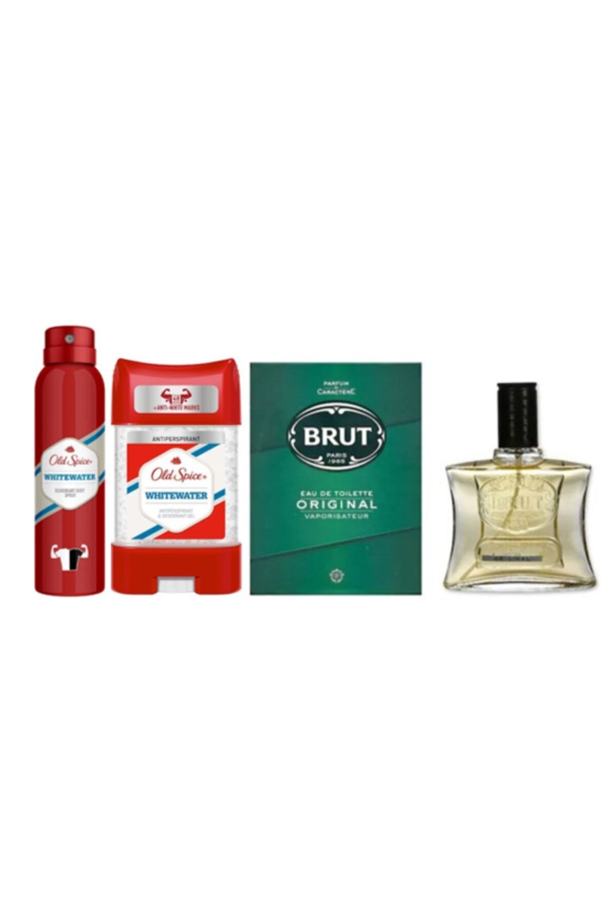 Brut Original Edt 100 ml Erkek Parfümü + Old Spice Koltuk Altı Jel 70ml + White Water Deodorant 150ml